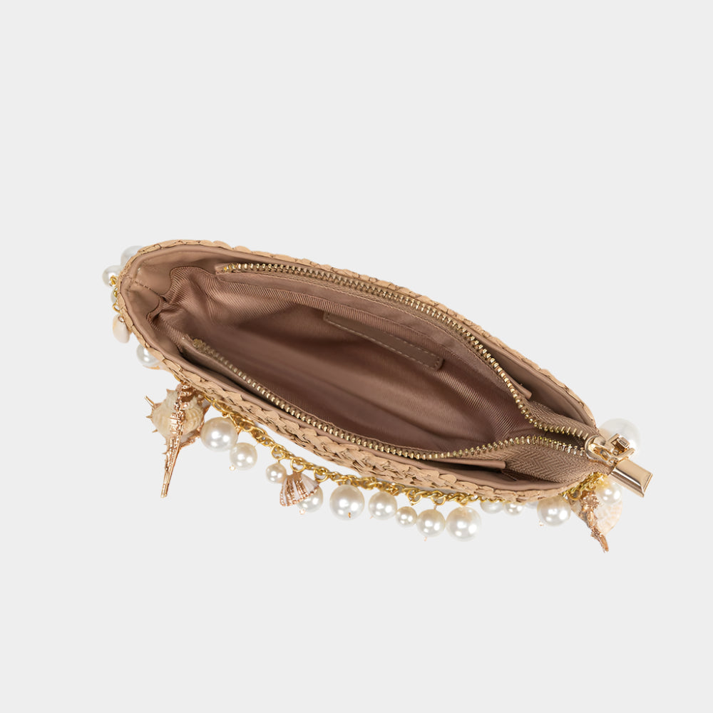 Mini Bahari Raffia Shoulder Bag - Sable Doux