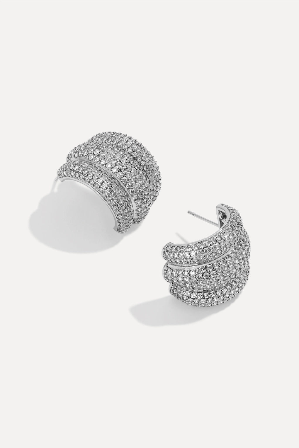 Pave Elsa Shield Earrings