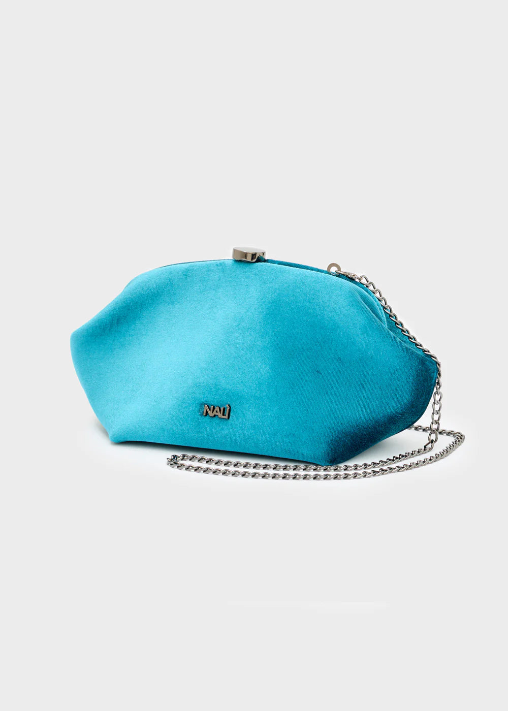 Teal Anika Velvet Clutch Bag