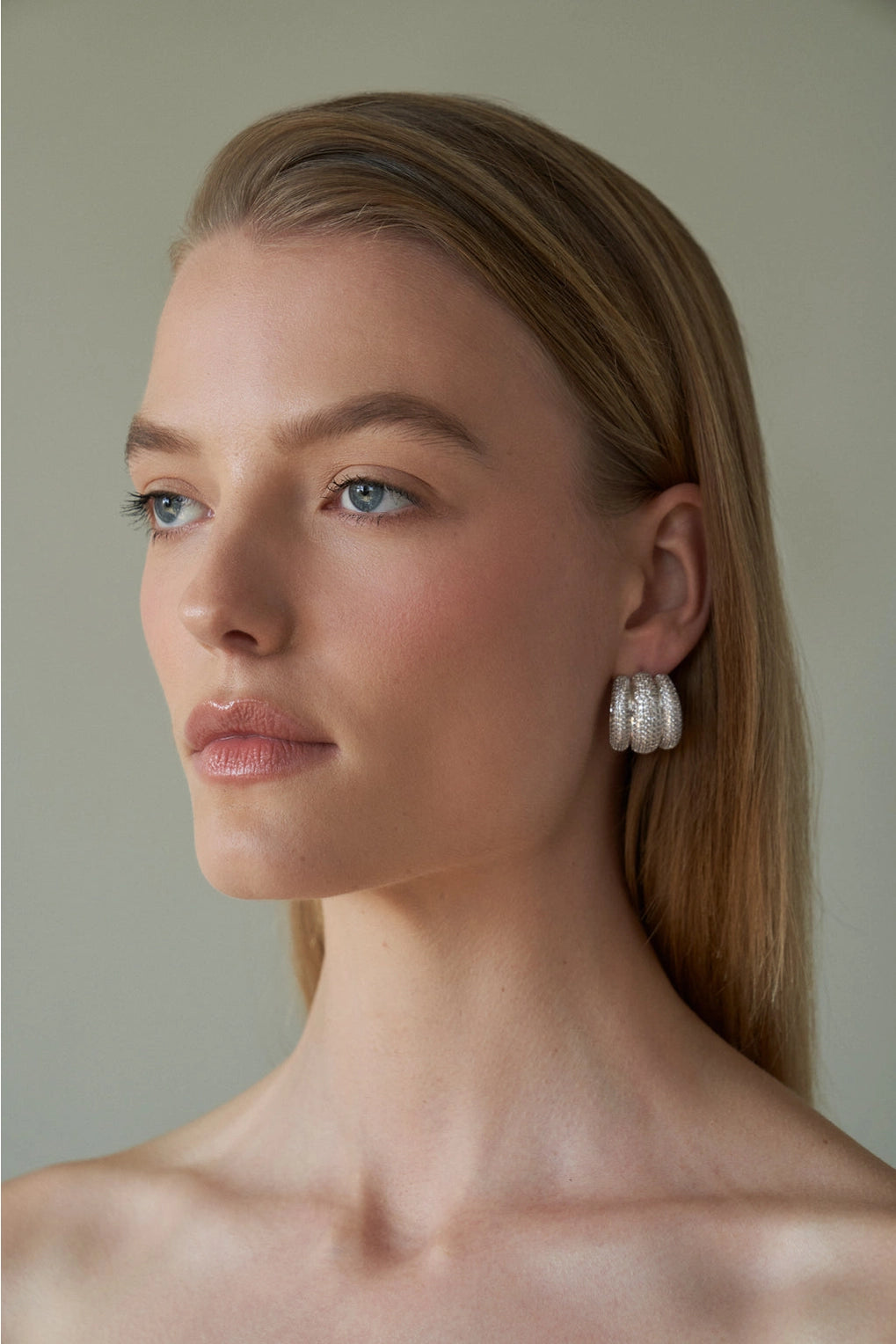 Pave Elsa Shield Earrings