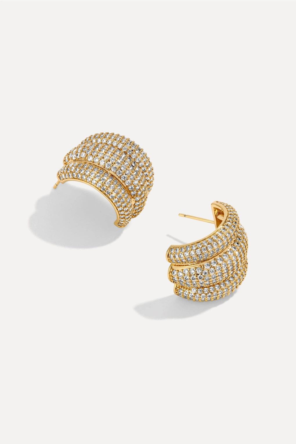 Pave Elsa Shield Earrings