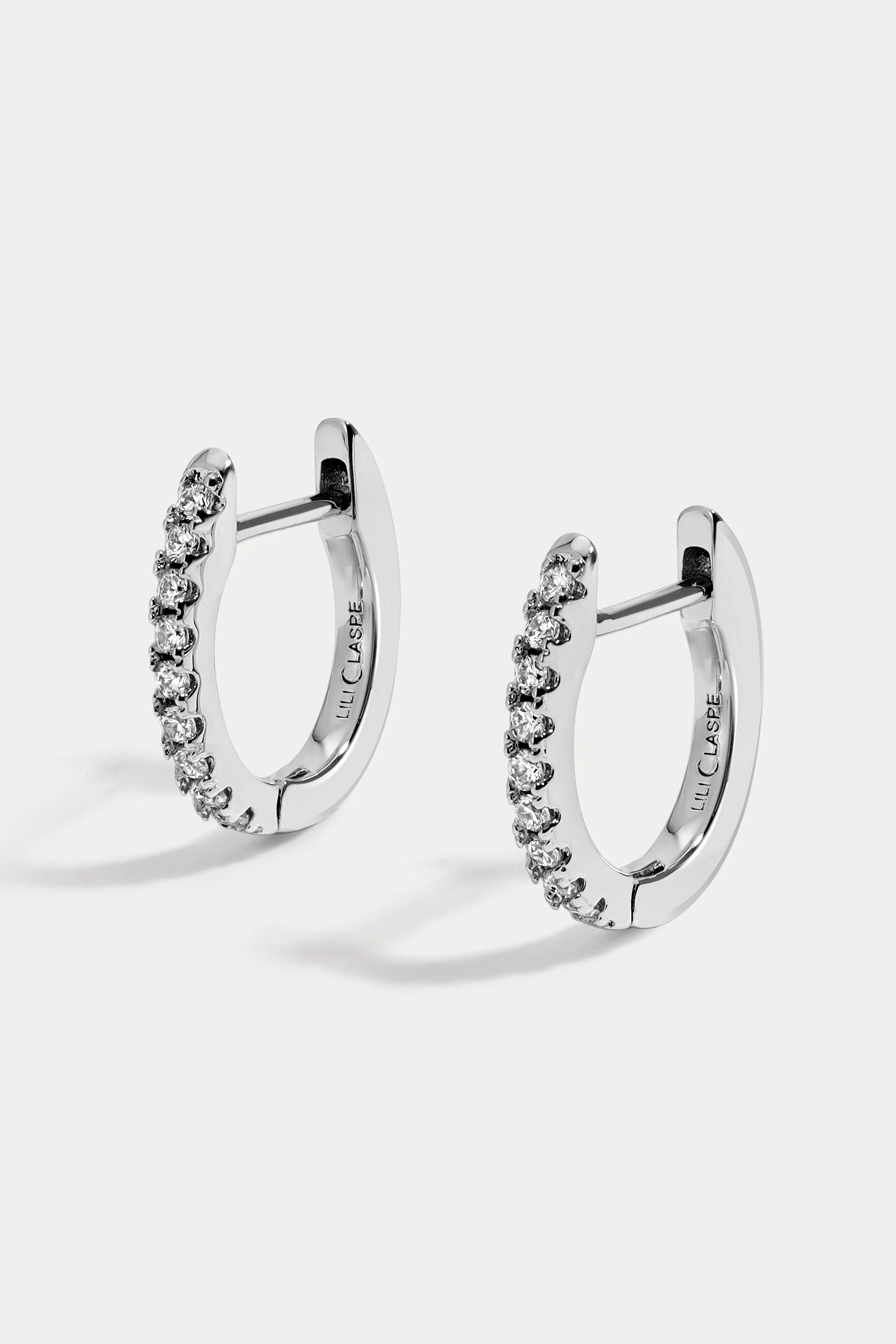 8mm White Cz Single Row Huggie