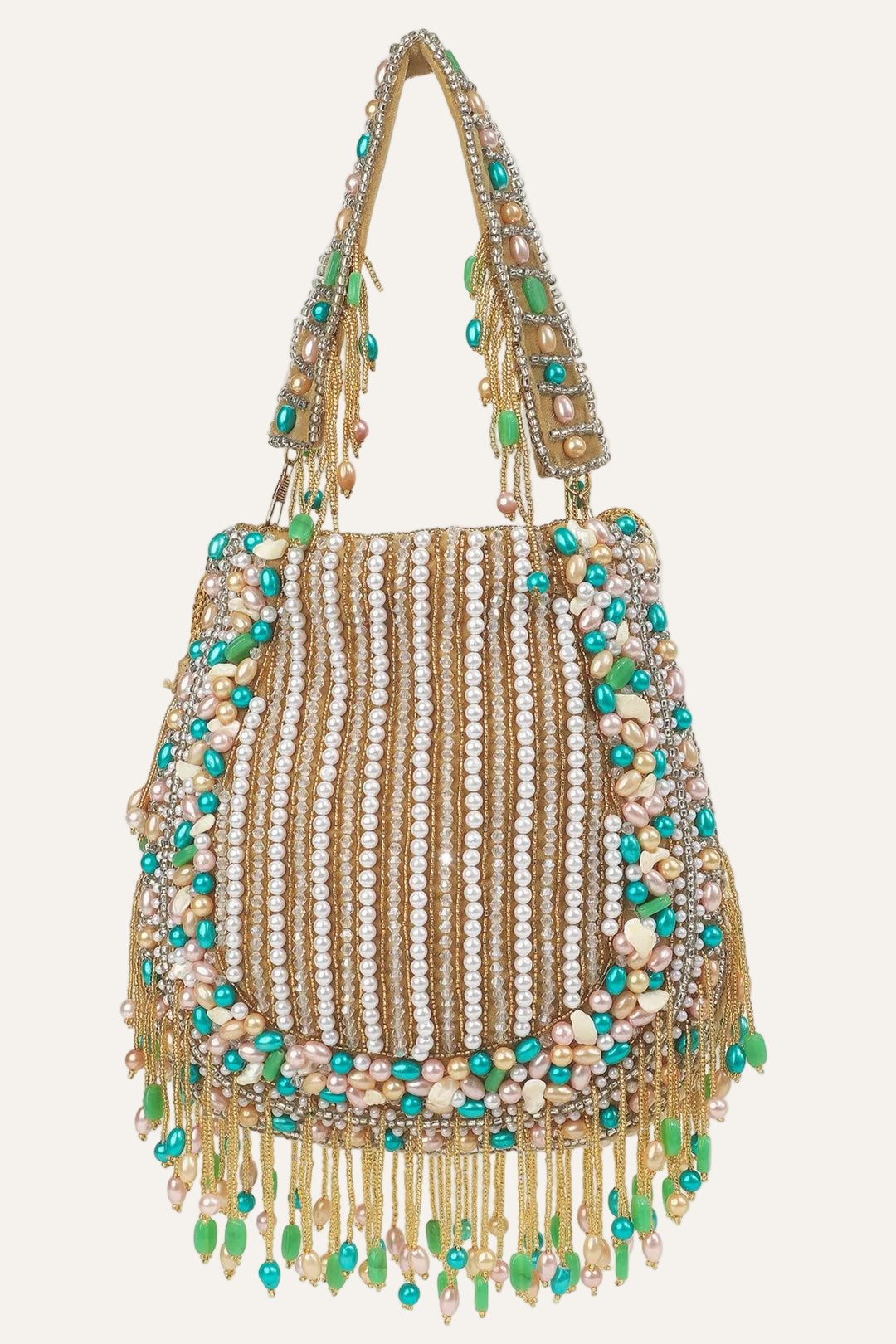 Opal Bloom Beaded Potli Bag