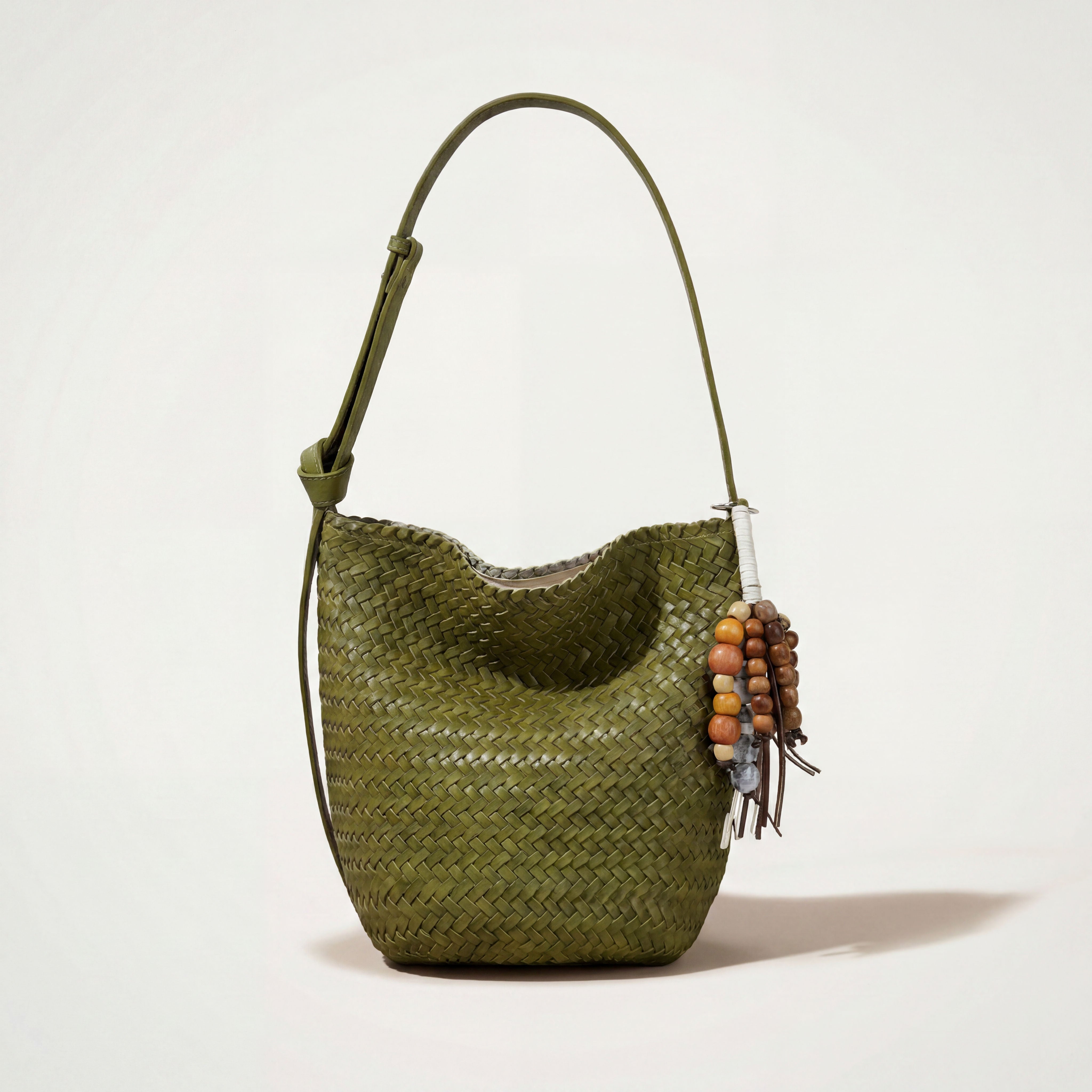 Kiondo Woven Bucket Bag in Olive