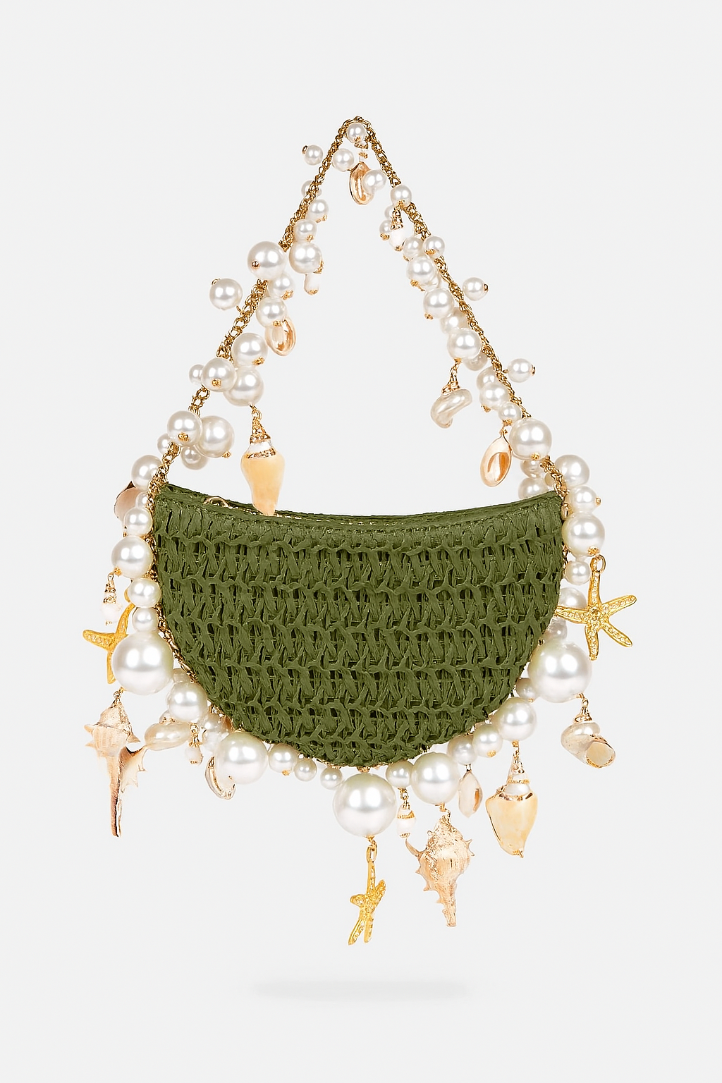 Bahari Raffia Shoulder Bag - Verde Palma