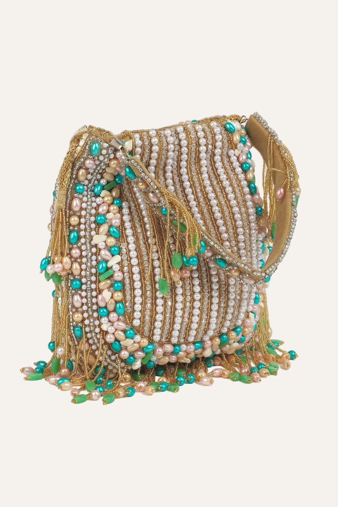 Opal Bloom Beaded Potli Bag-2