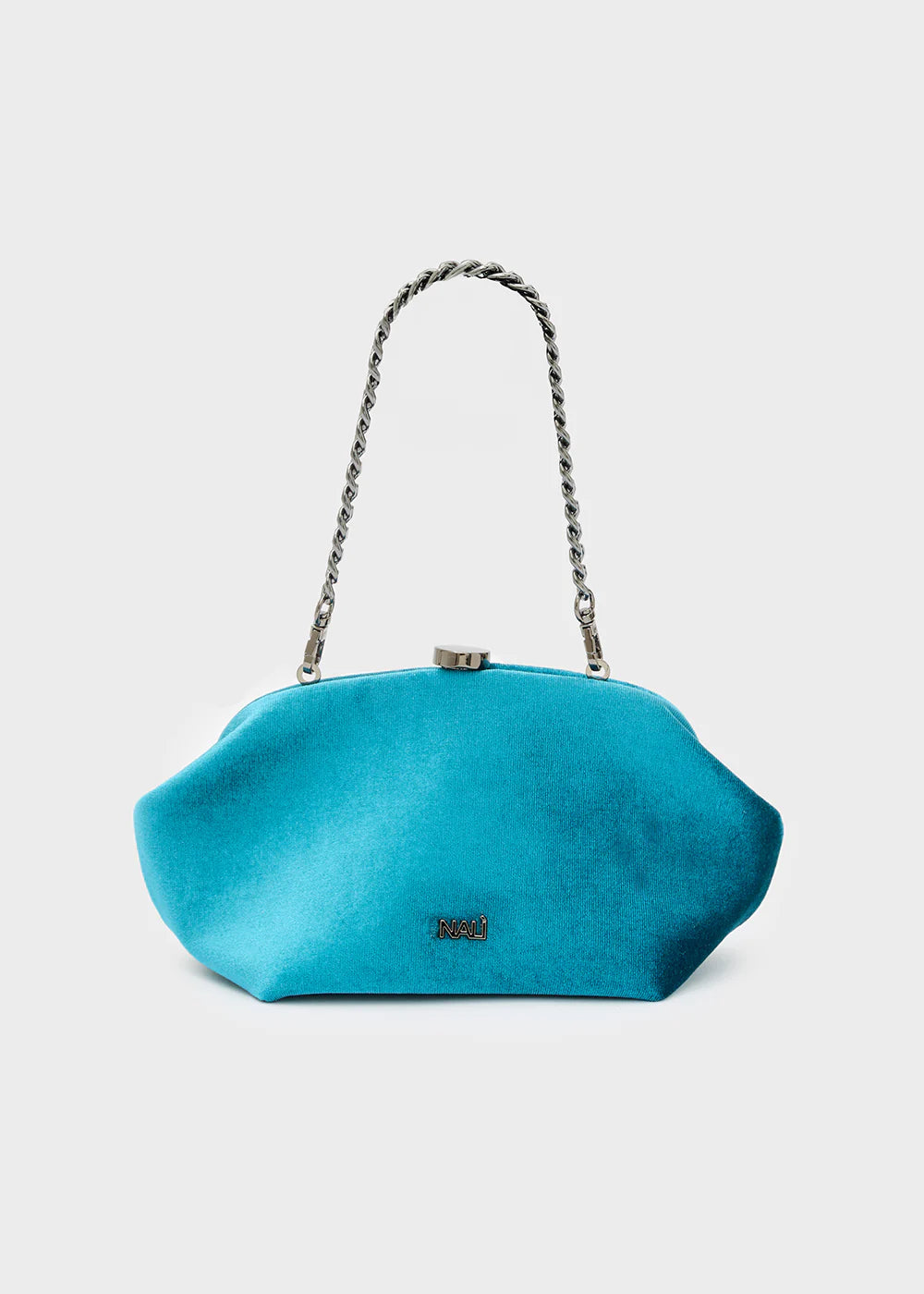 Teal Anika Velvet Clutch Bag