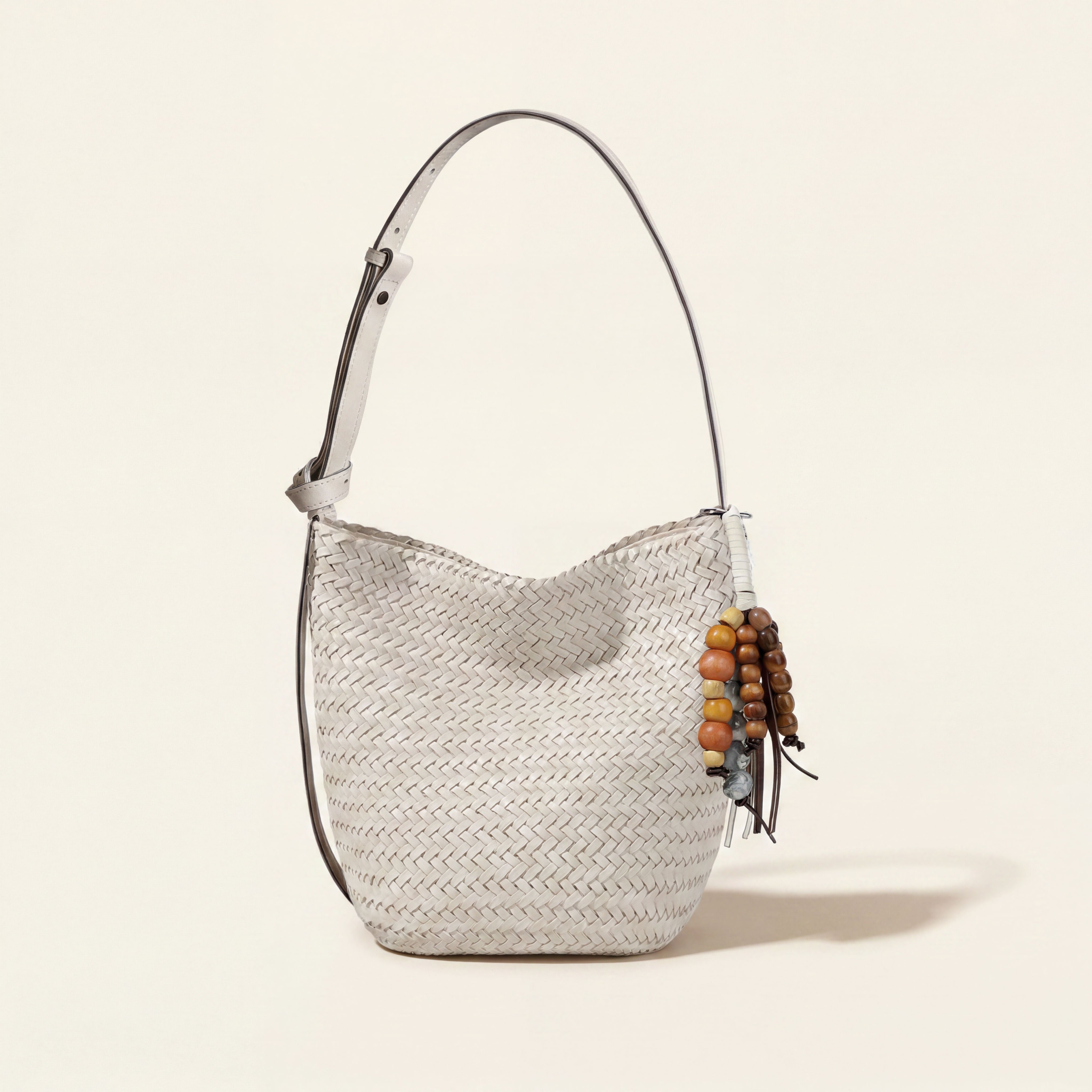 Kiondo Woven Bucket Bag in Ivory