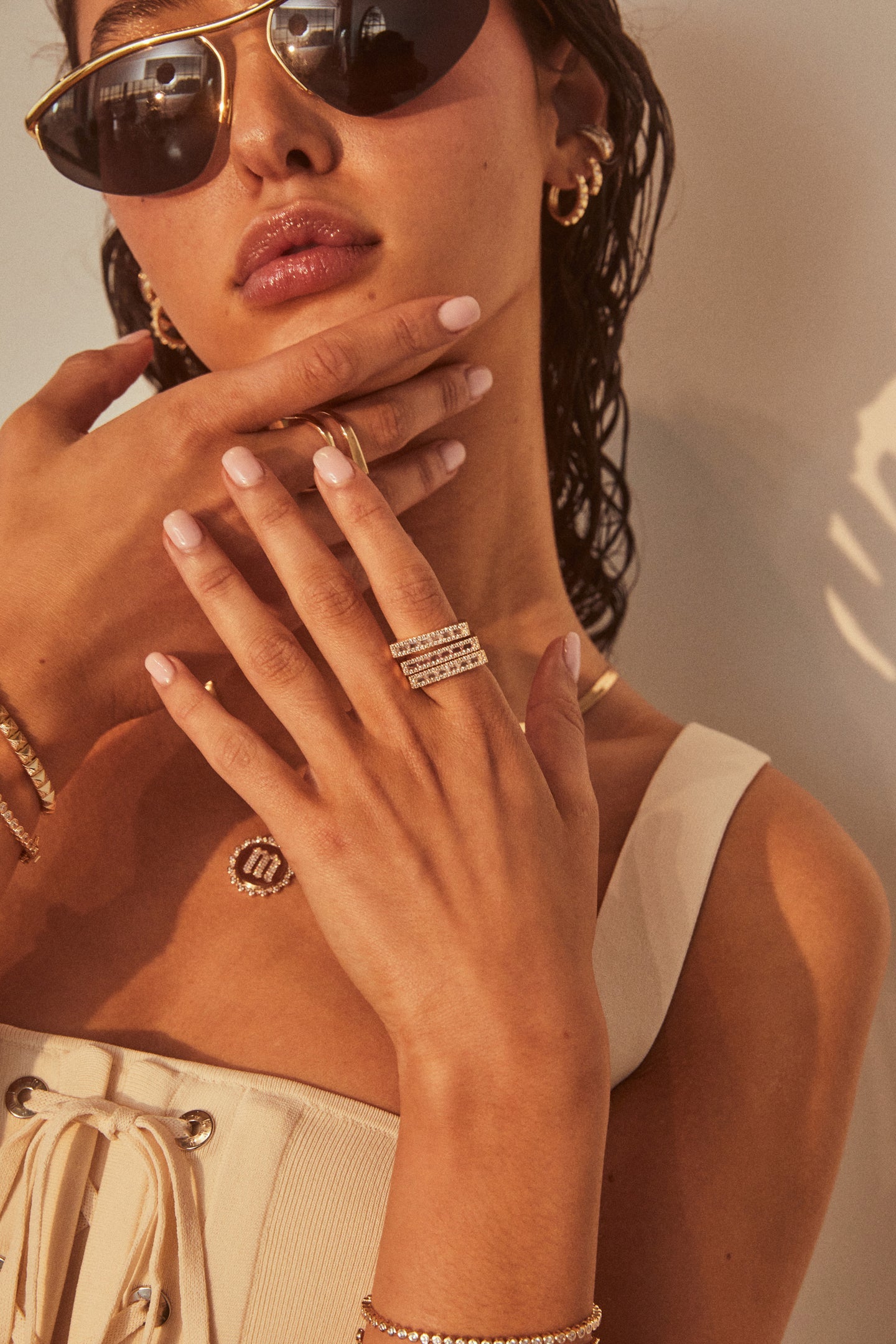 Pink Cass Bar Ring