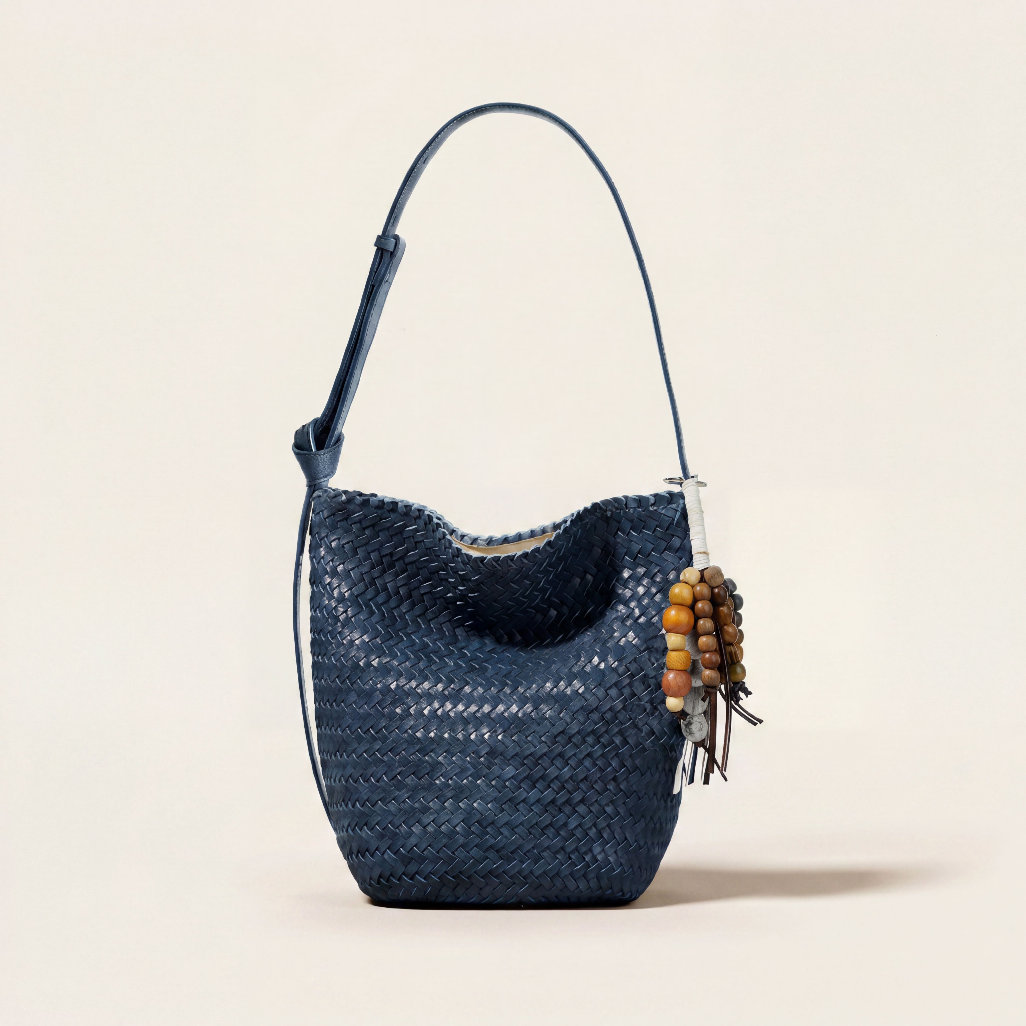 Kiondo Woven Bucket Bag in Navy