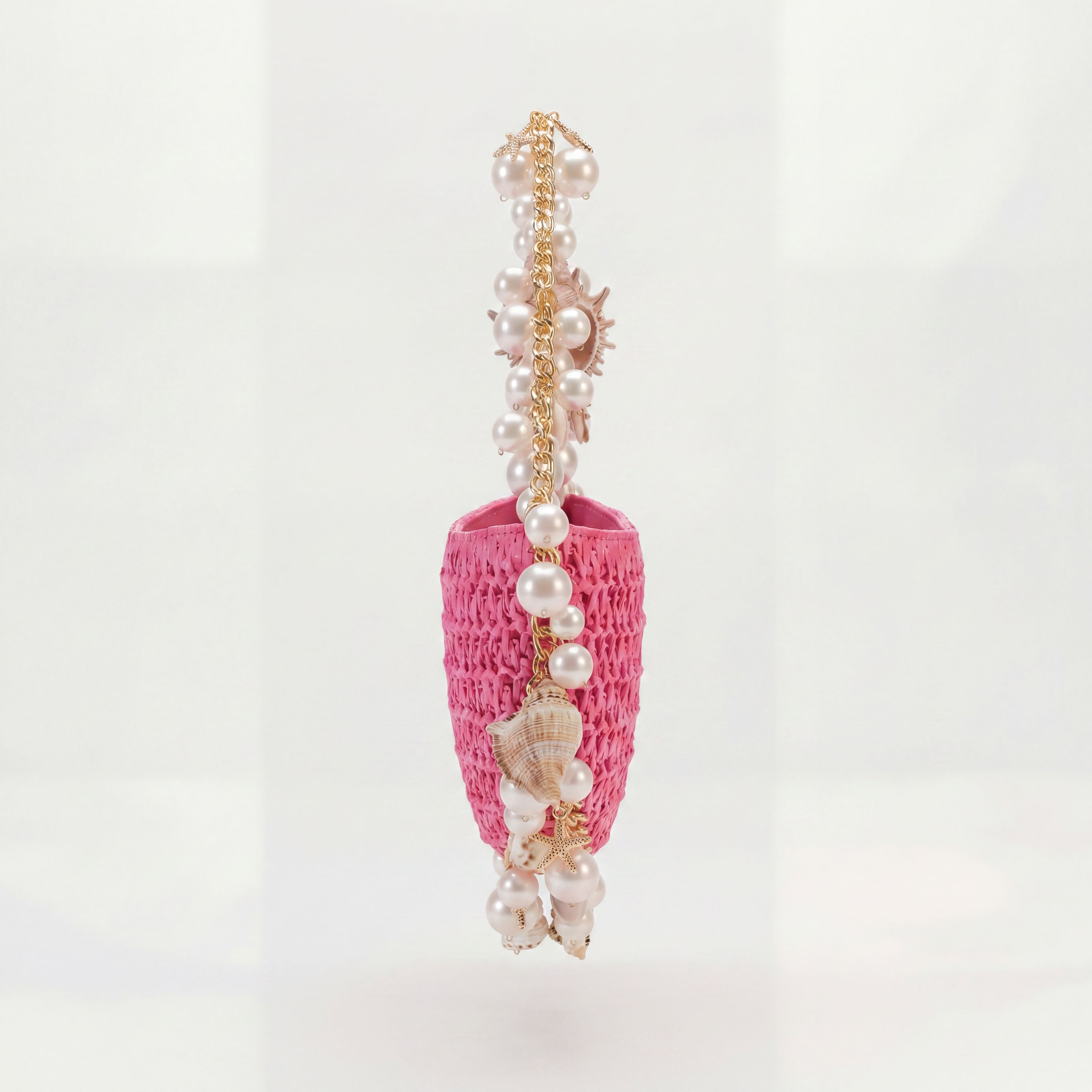 Pink Sands mini raffia shoulder bag styled for a summer wedding, Bahari by Vohandas