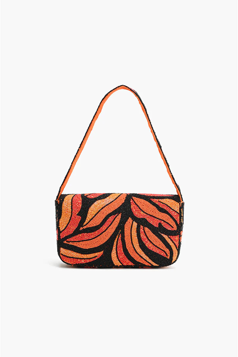 Orange Petal Canopy Beaded Shoulder Bag