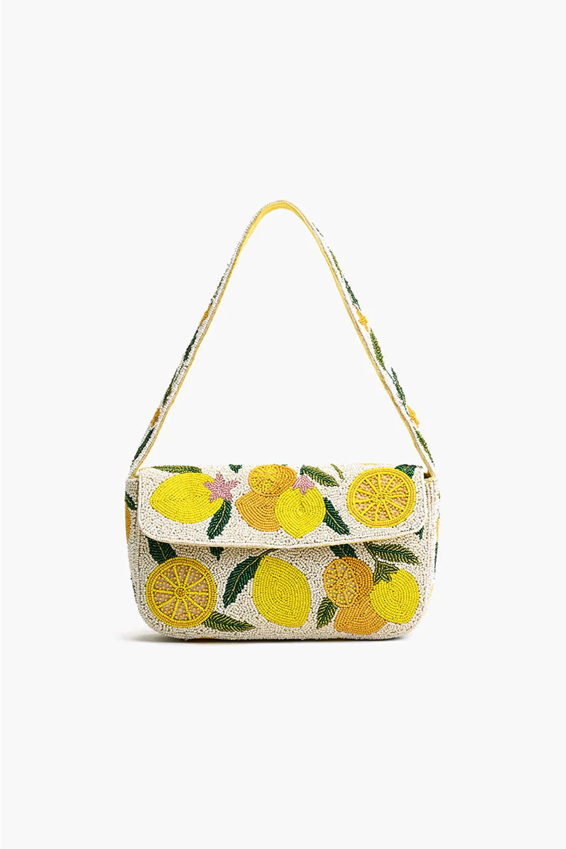 Make Lemonade Beaded Shoulder Bag