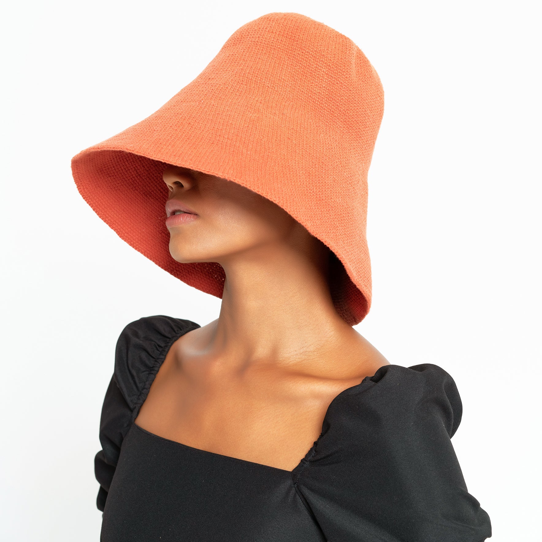 Bloom Crochet Hat In Burnt Sienna-2