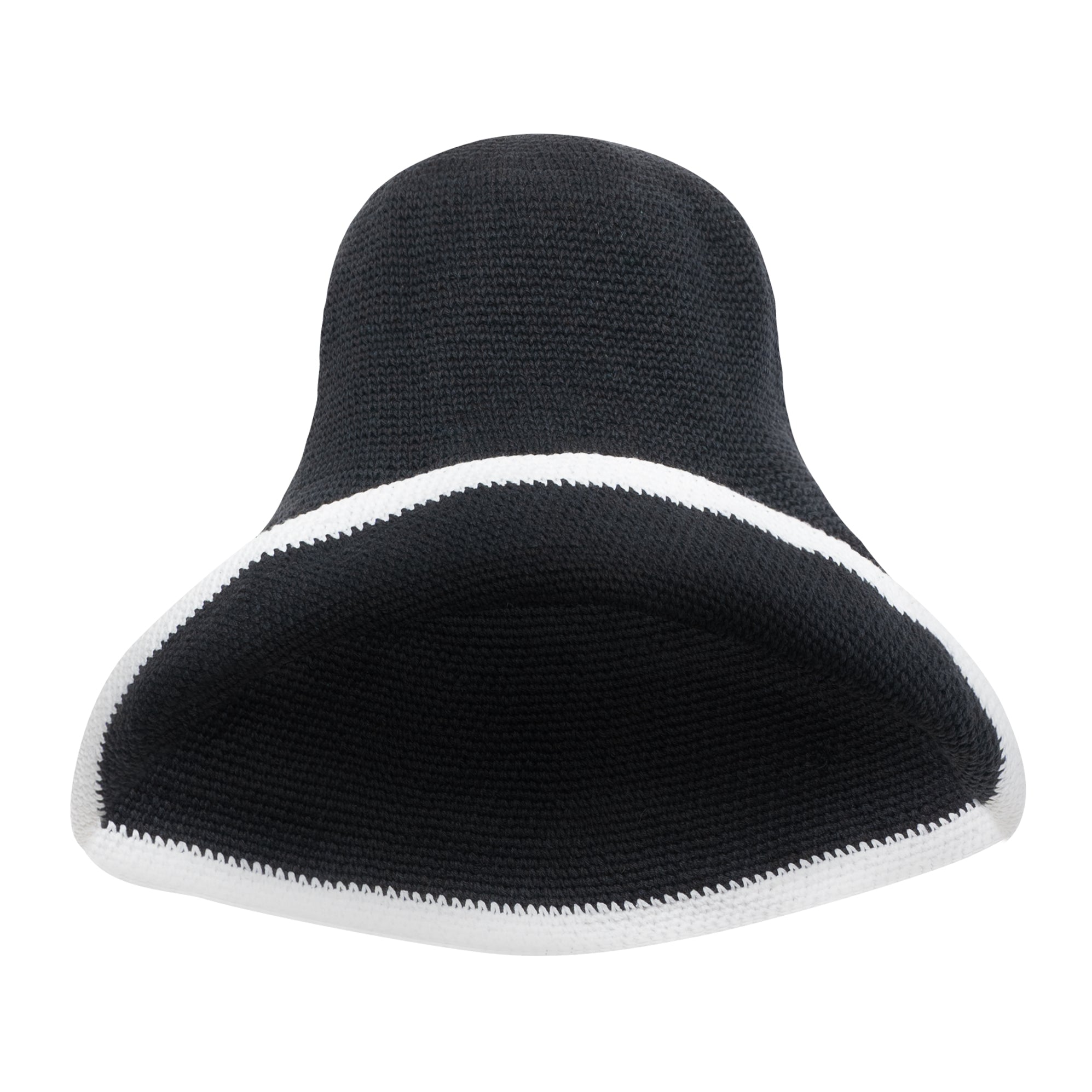 Bloom Line Crochet Sun Hat In Black-4
