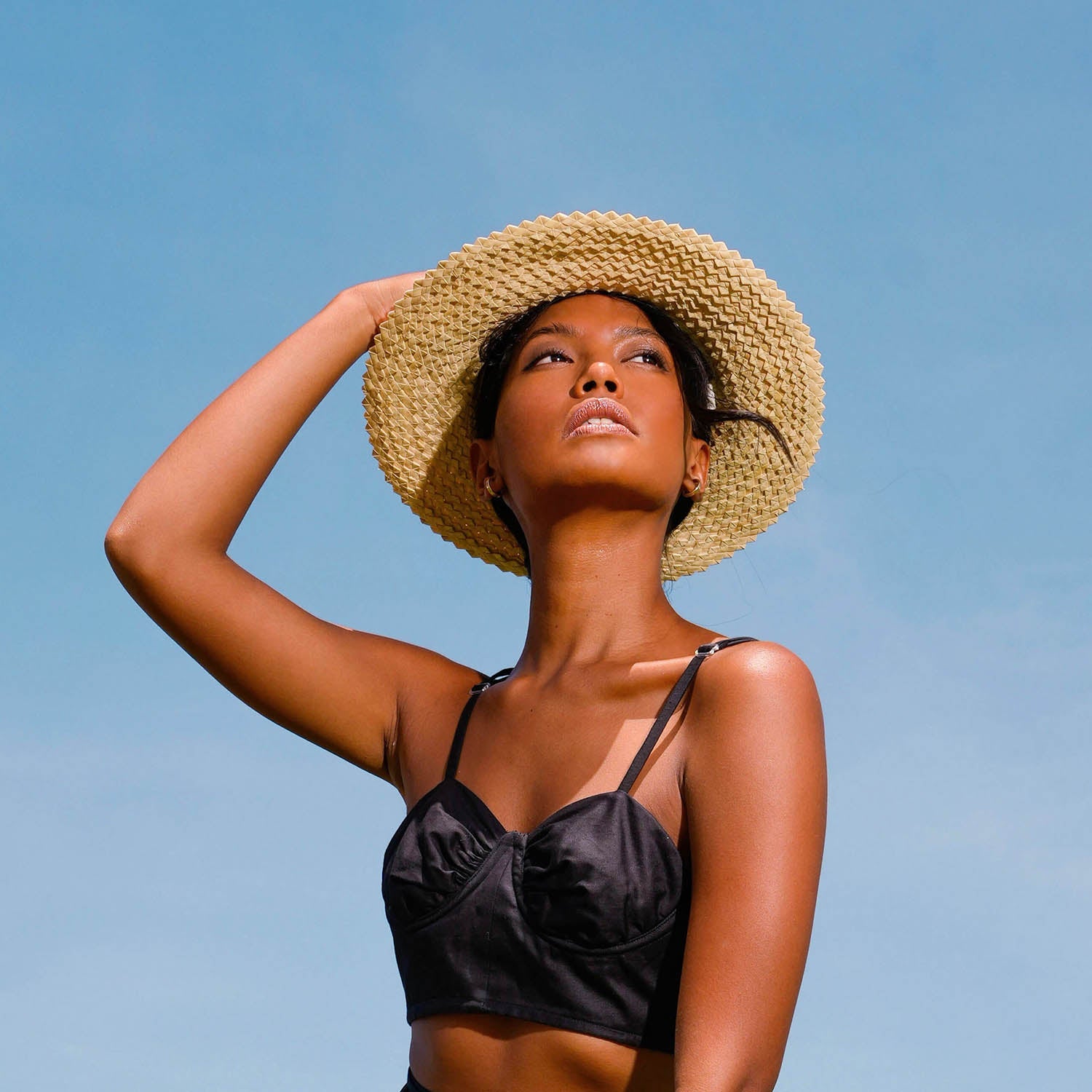 Celeste Woven Straw Hat In Beige-4