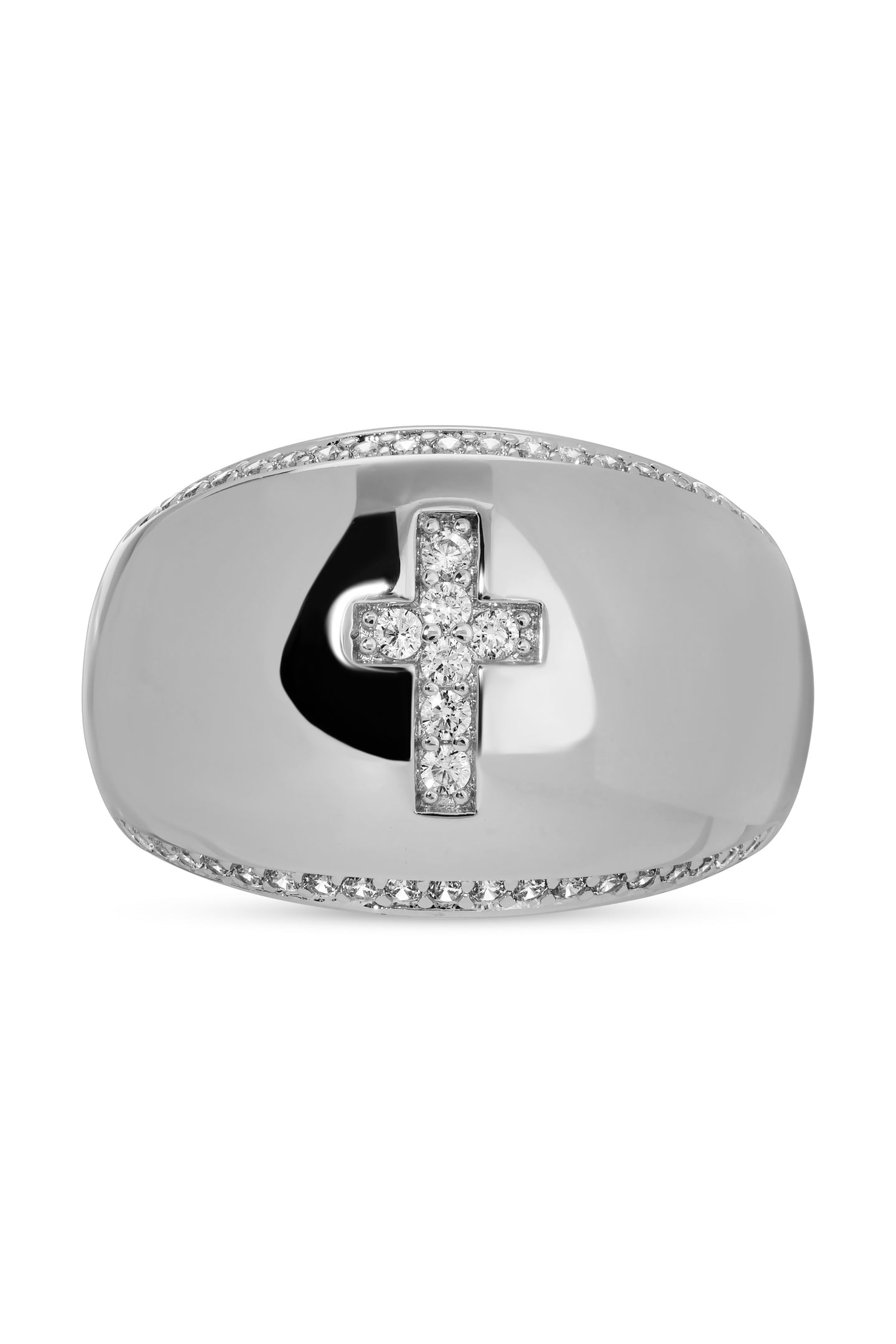 Gold Anna Cross Dome Ring