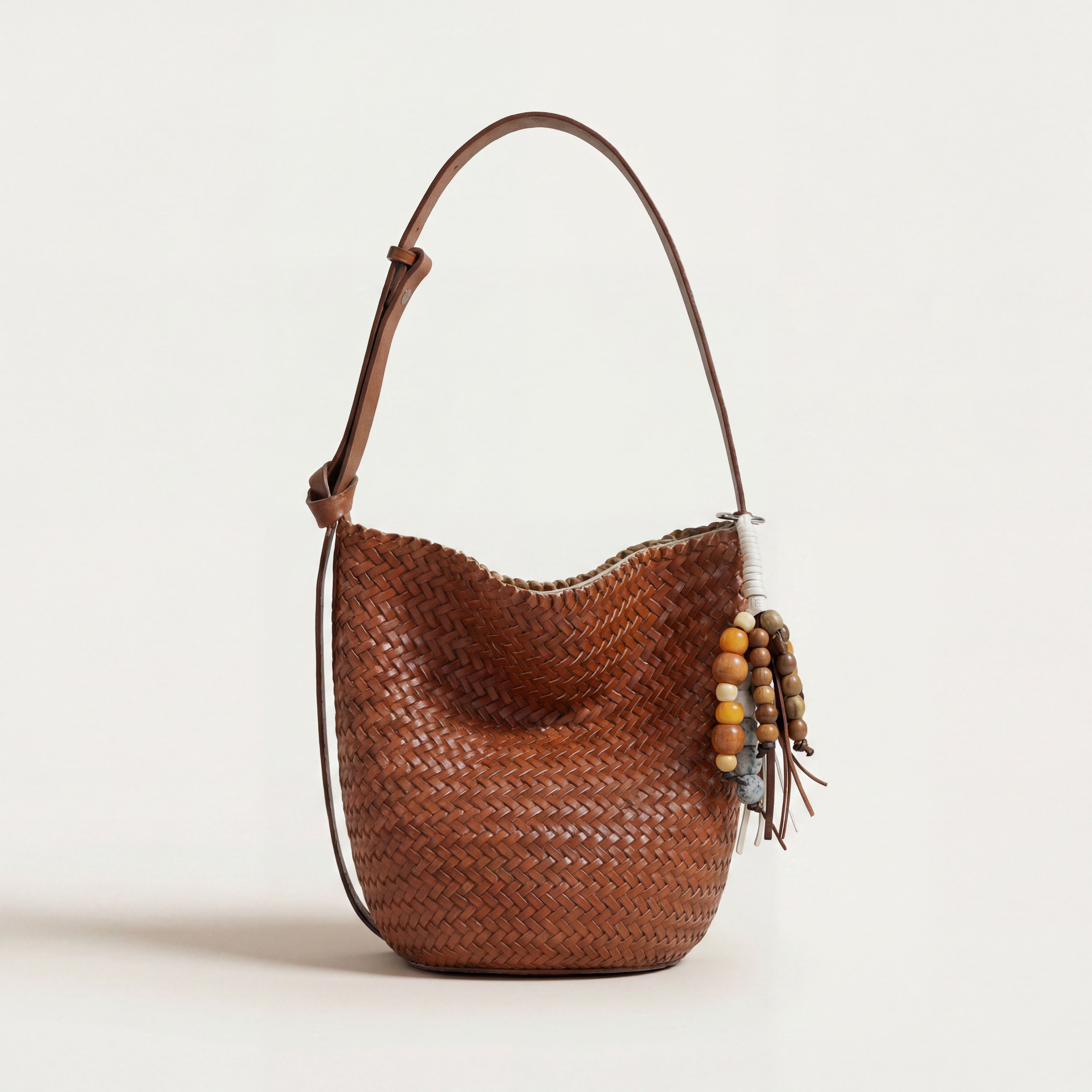 Kiondo Woven Bucket Bag in Cognac