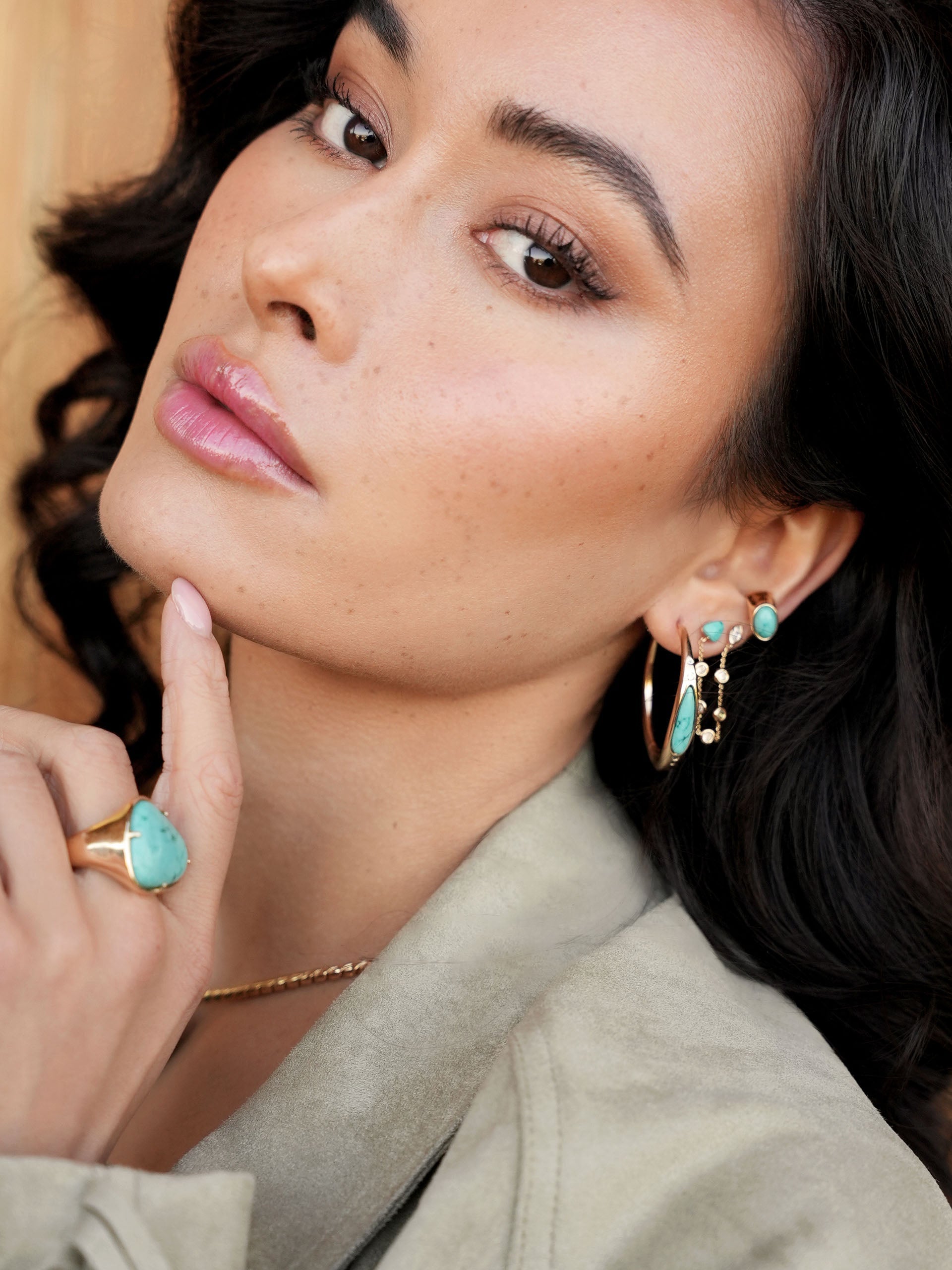 Turquoise Solstice Hoops-7