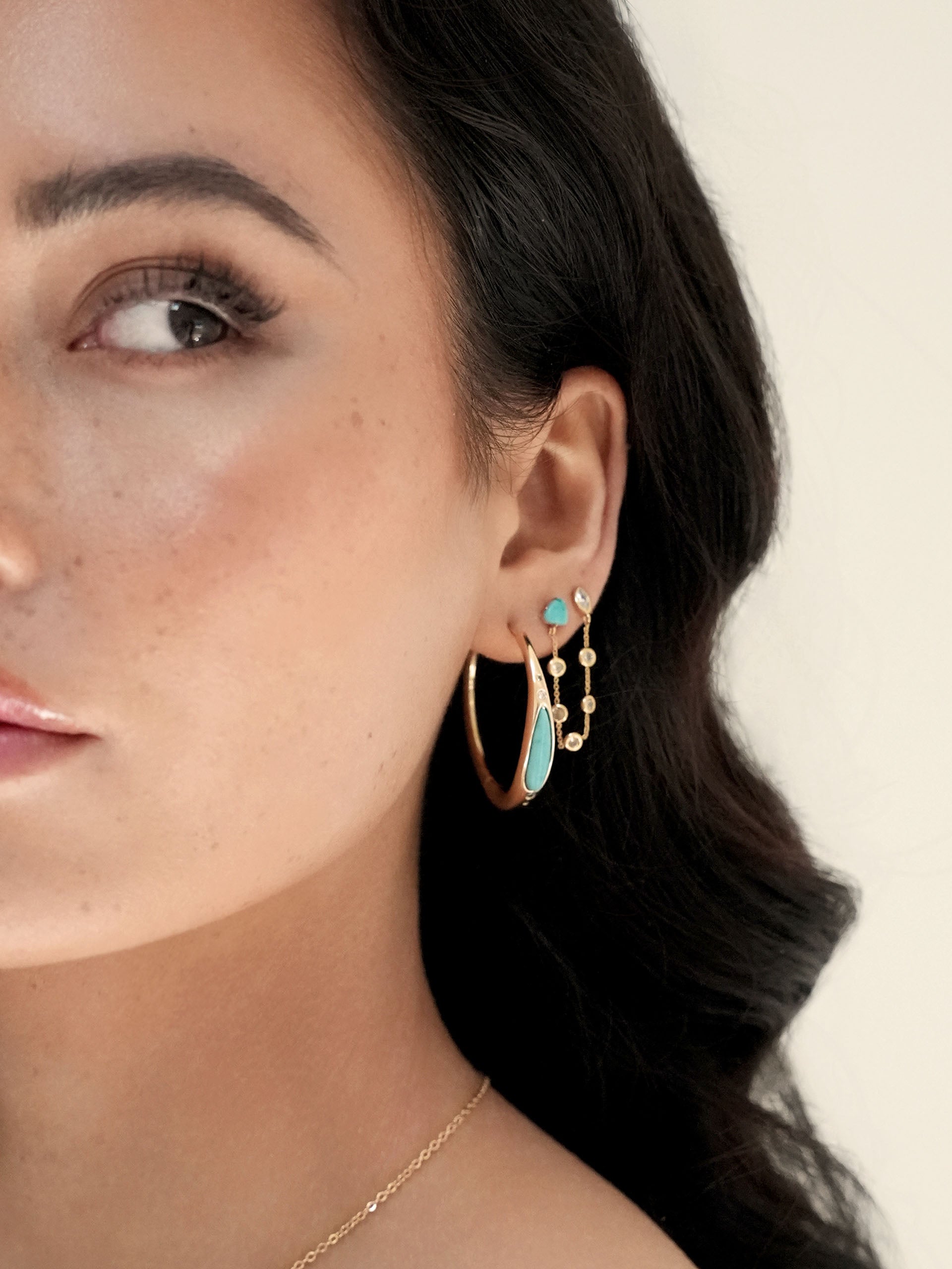 Turquoise Solstice Hoops-5