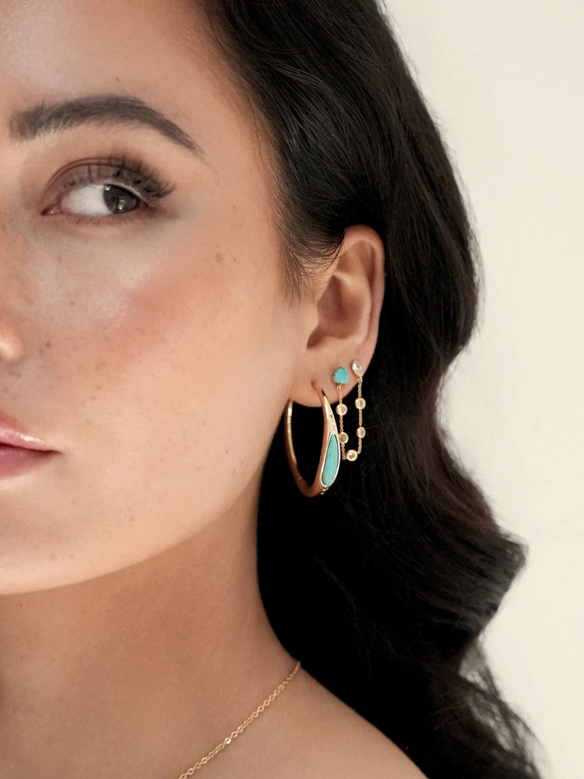 Turquoise Solstice Hoops-4