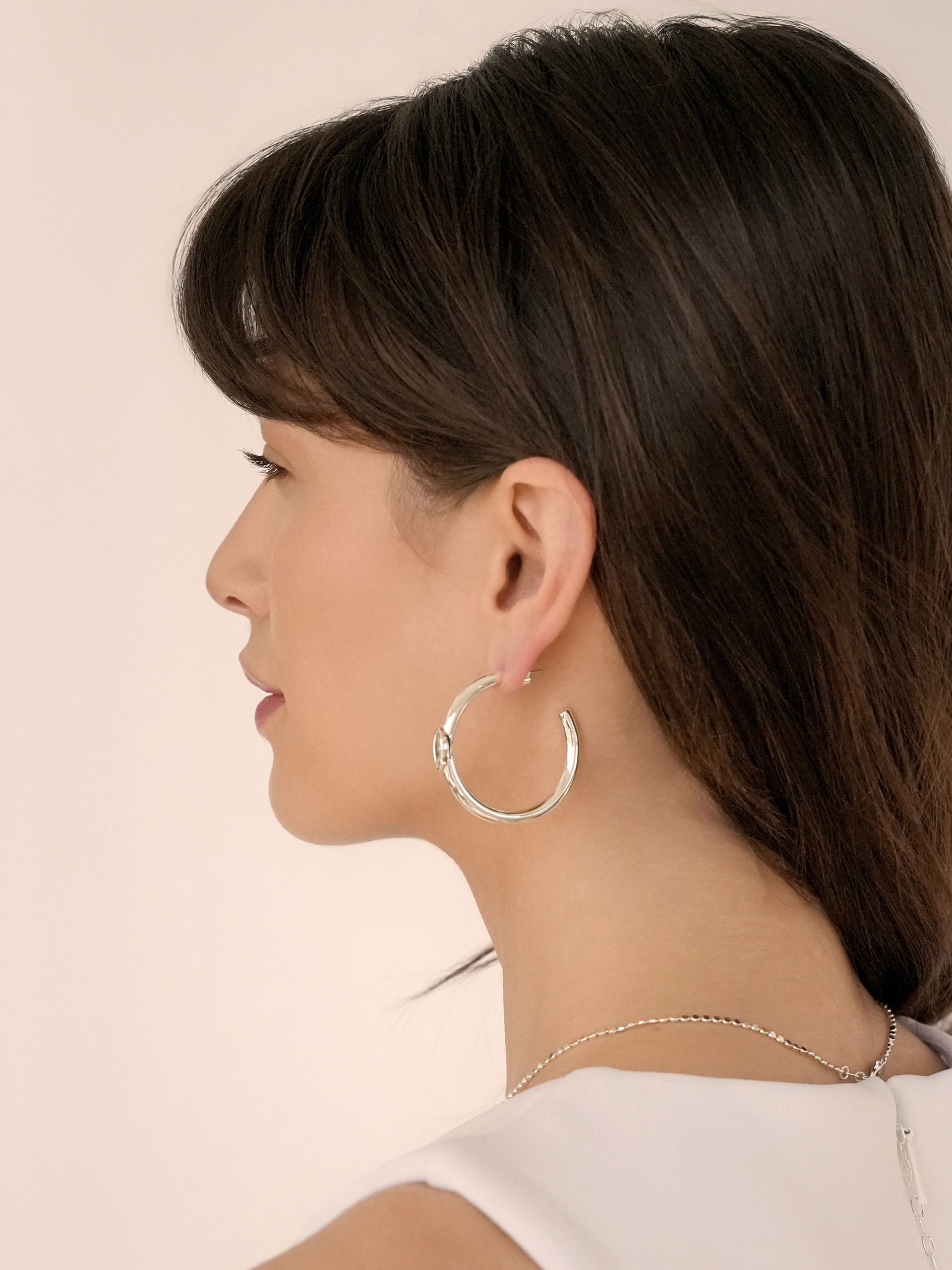 Large Marquise Crystal Hoops-6