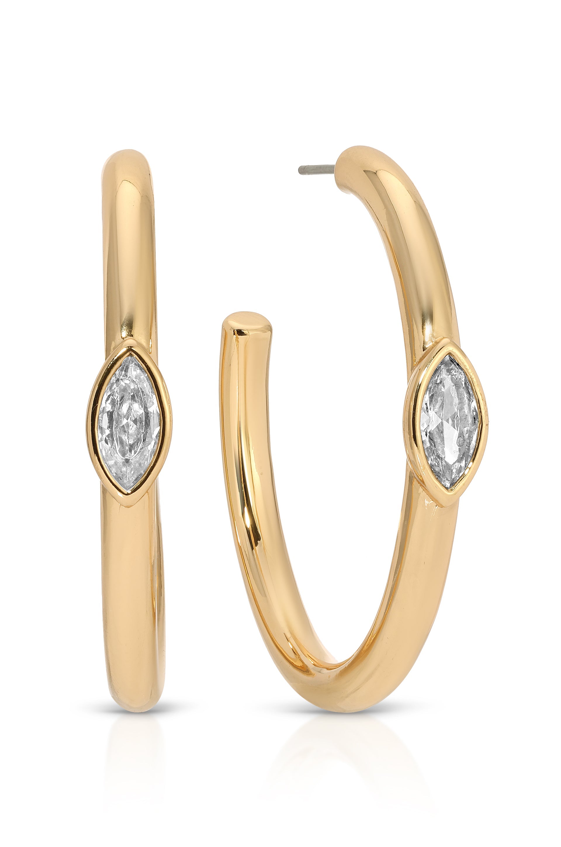 Large Marquise Crystal Hoops-1