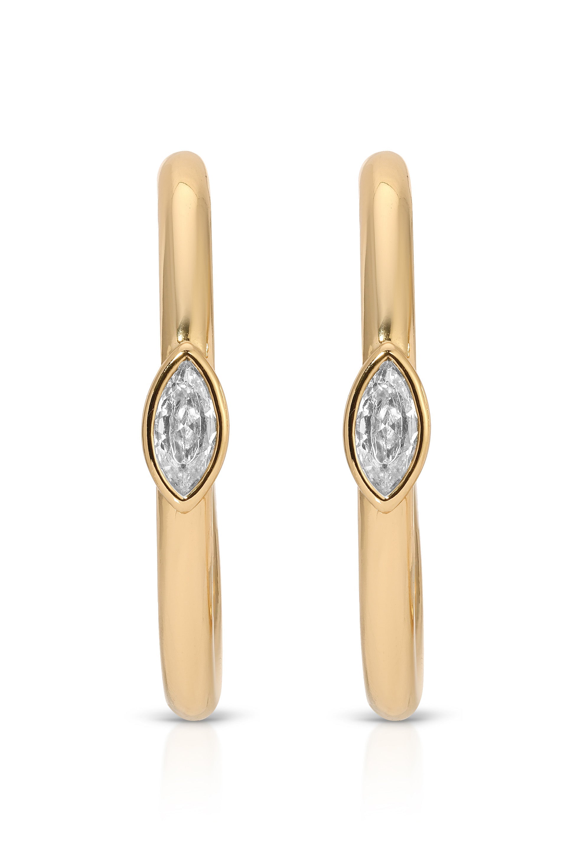 Large Marquise Crystal Hoops-3