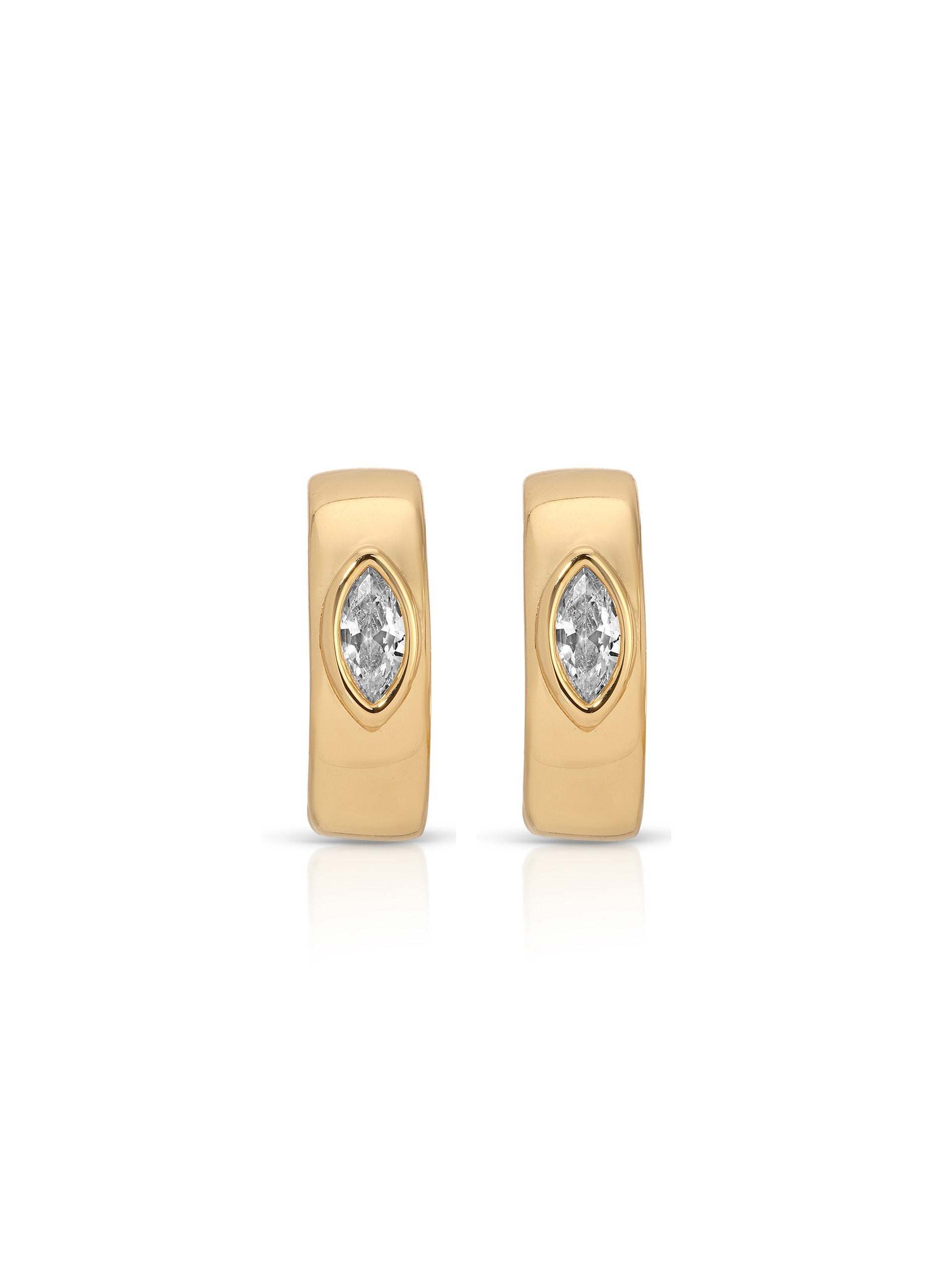 Small Marquise Crystal Hoops-3