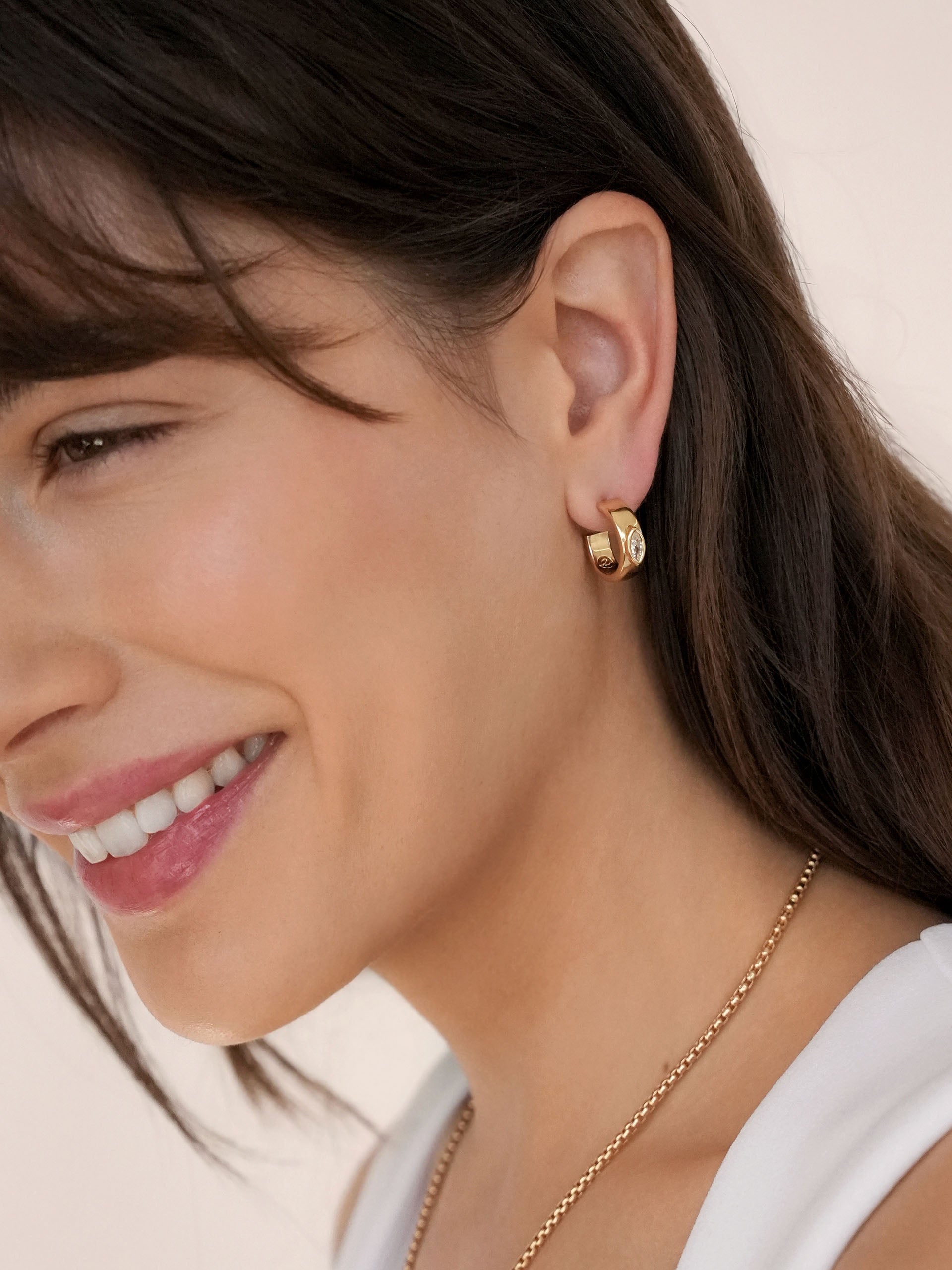 Small Marquise Crystal Hoops-4