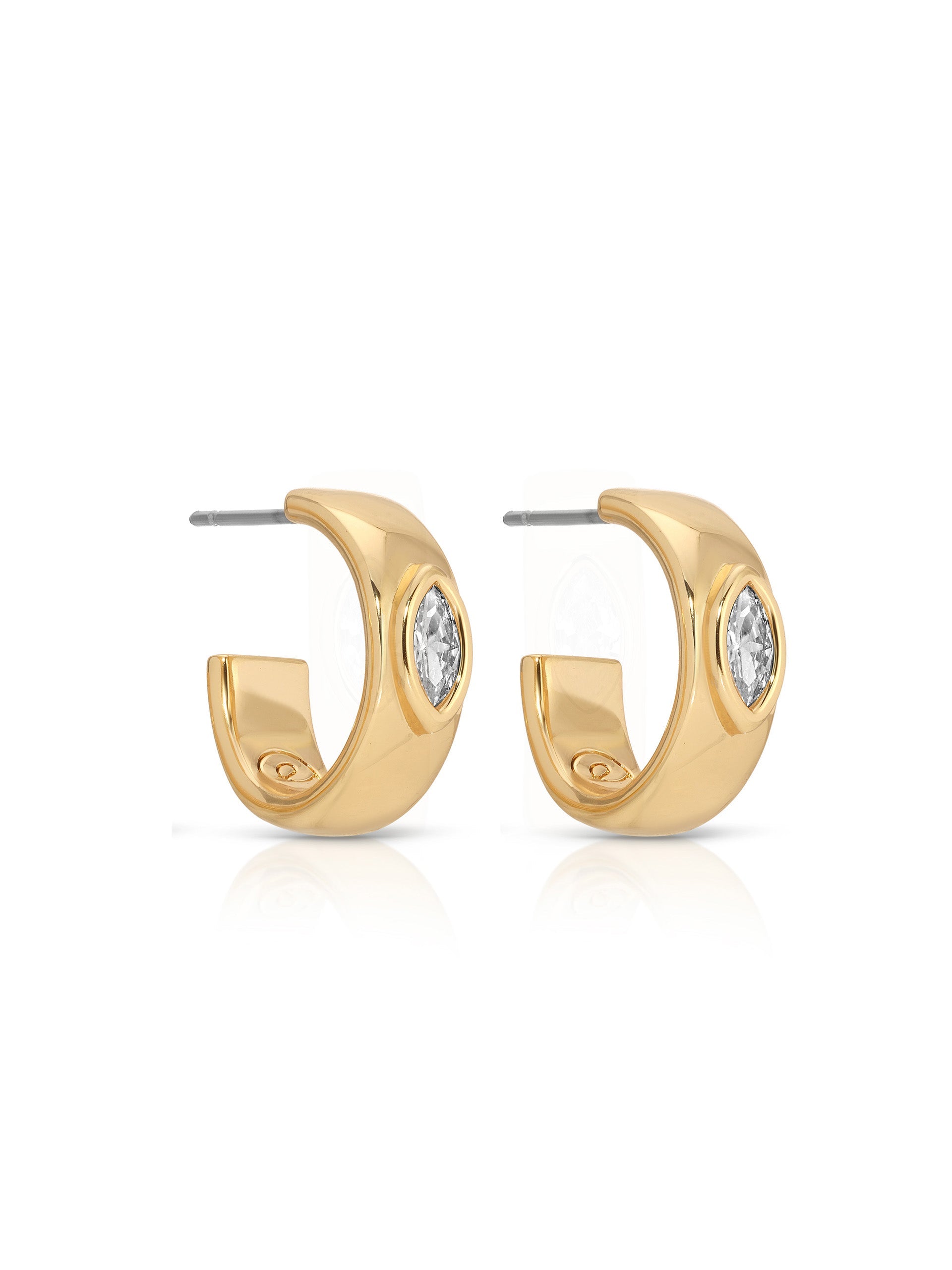 Small Marquise Crystal Hoops-5