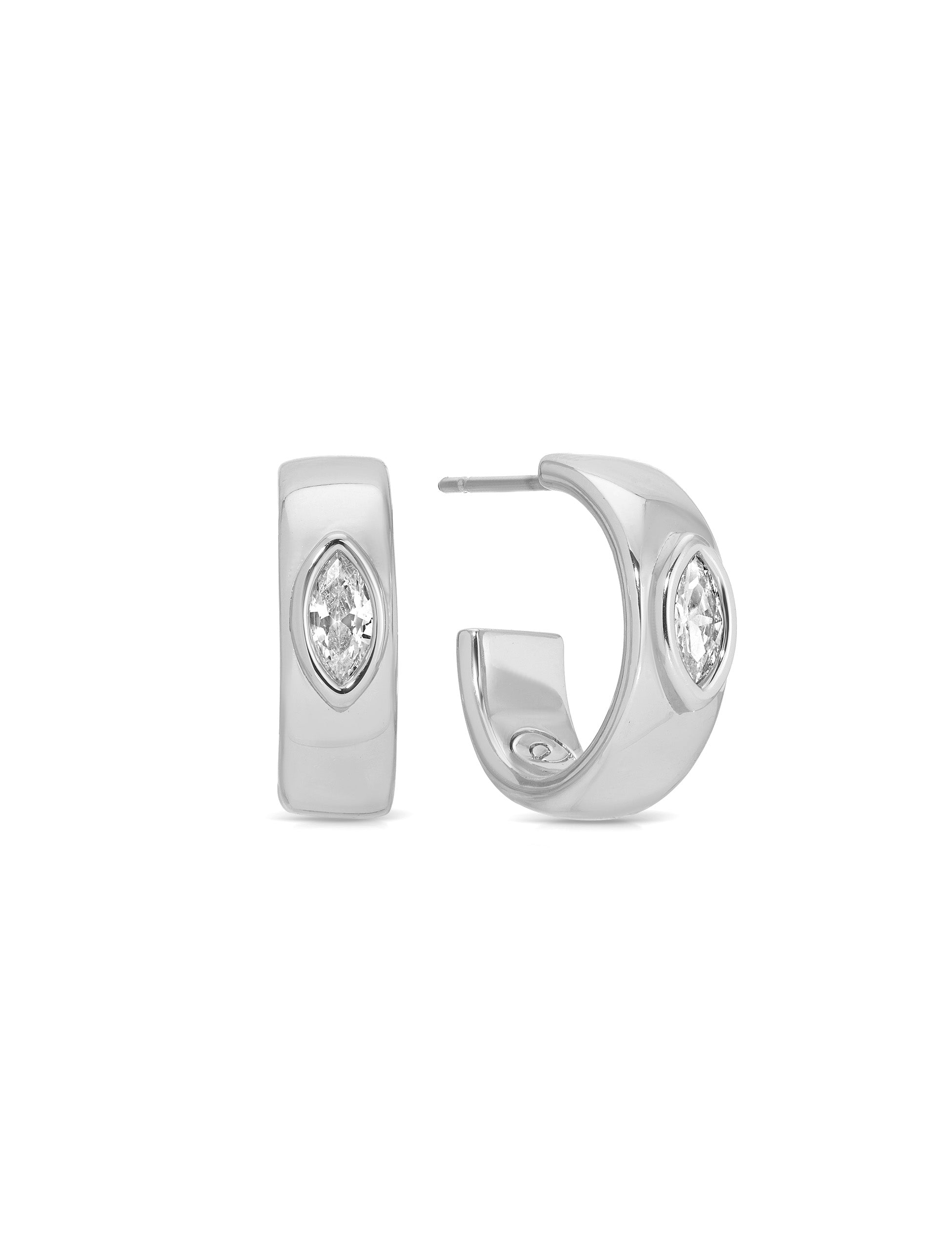 Small Marquise Crystal Hoops-10