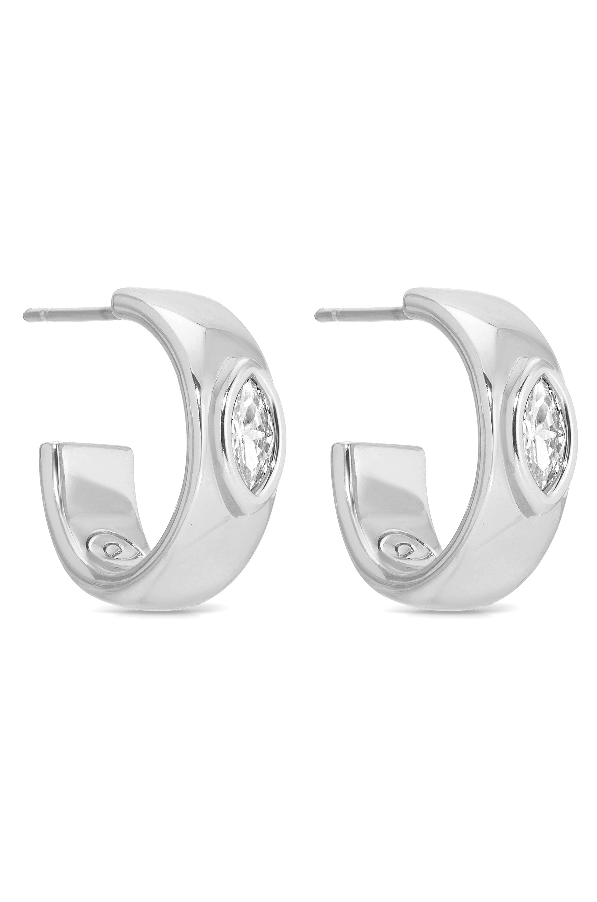 Small Marquise Crystal Hoops-9