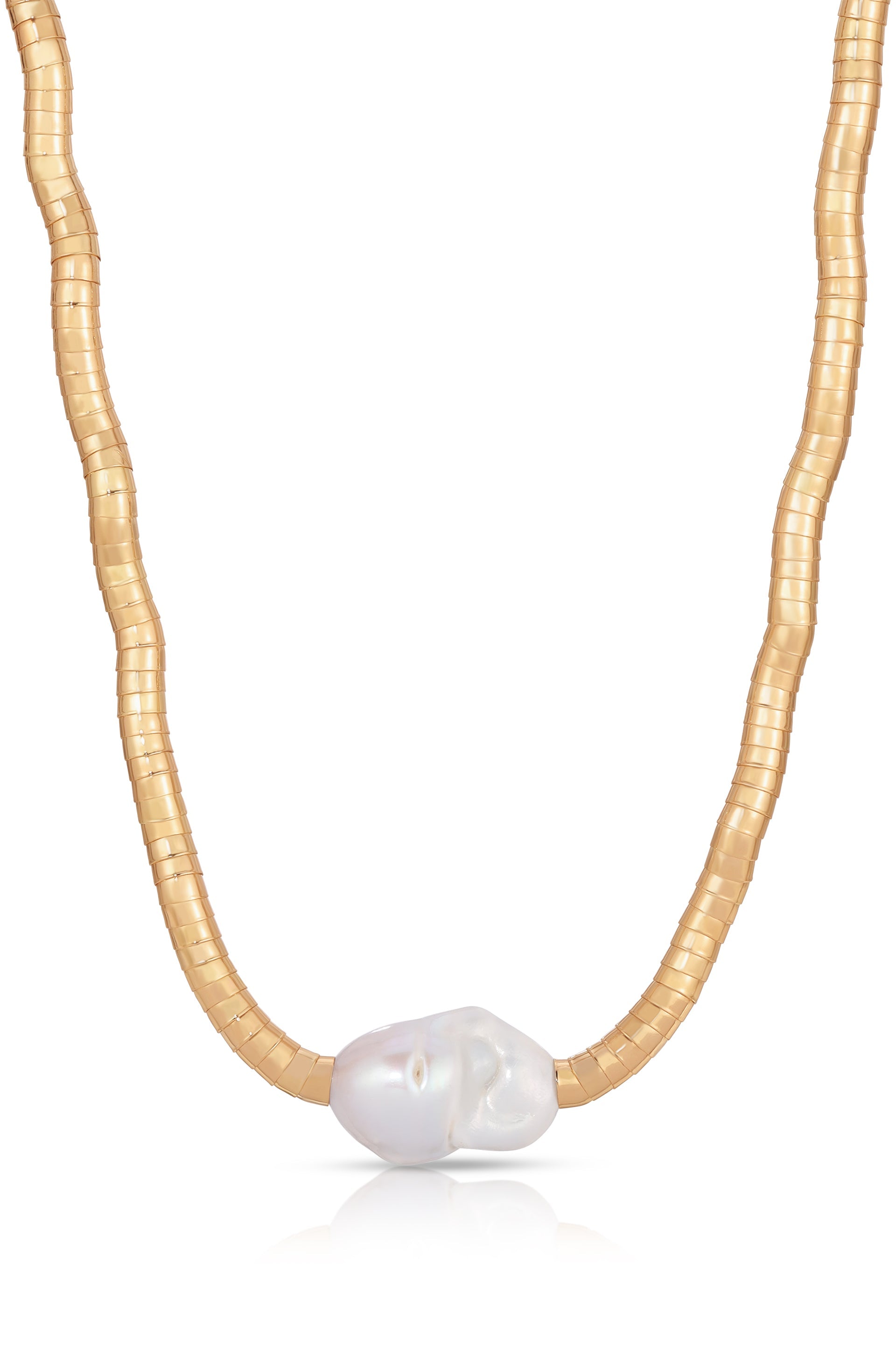 Liquid Gold and Pearl Choker-1