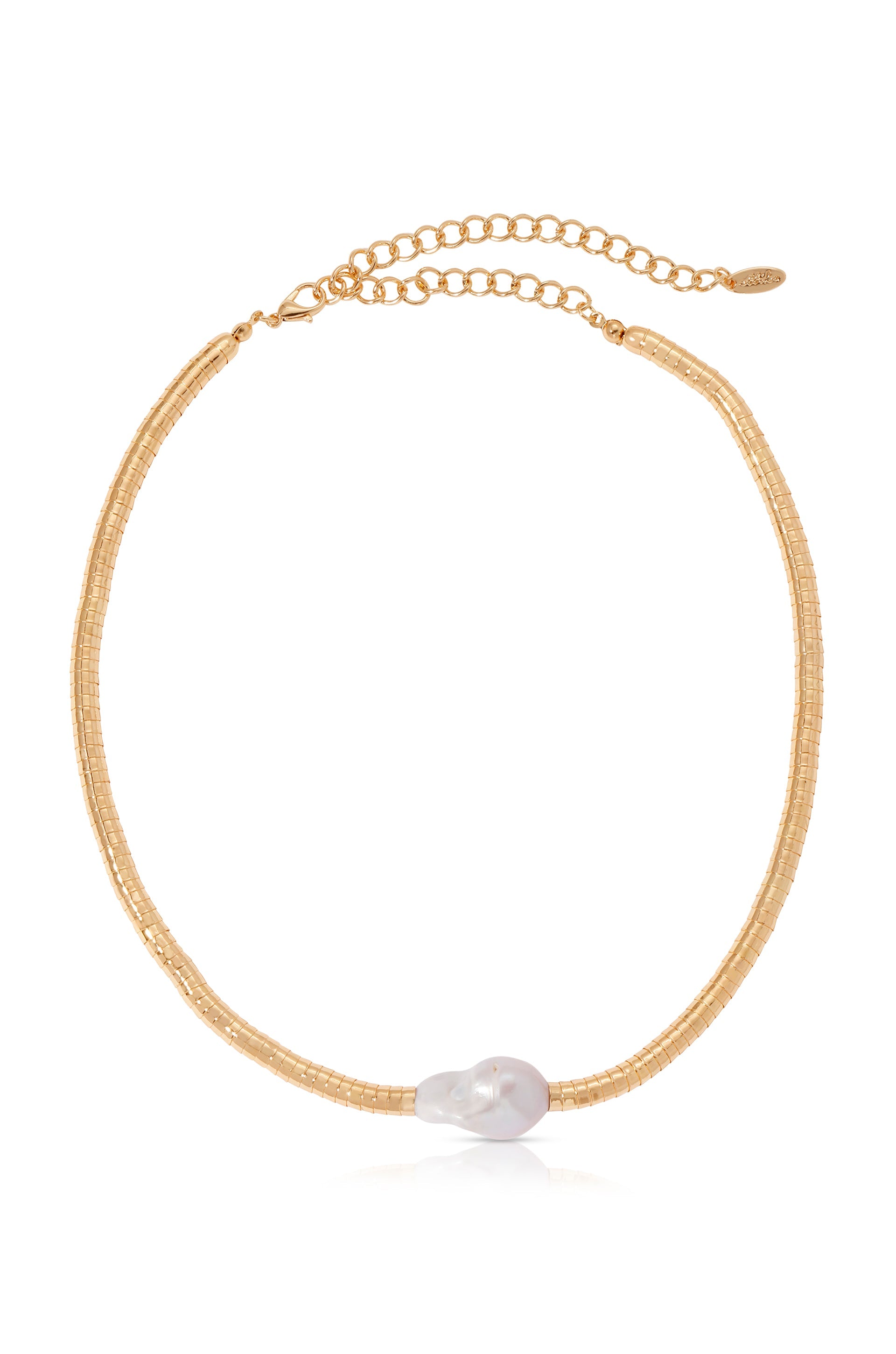 Liquid Gold and Pearl Choker-3