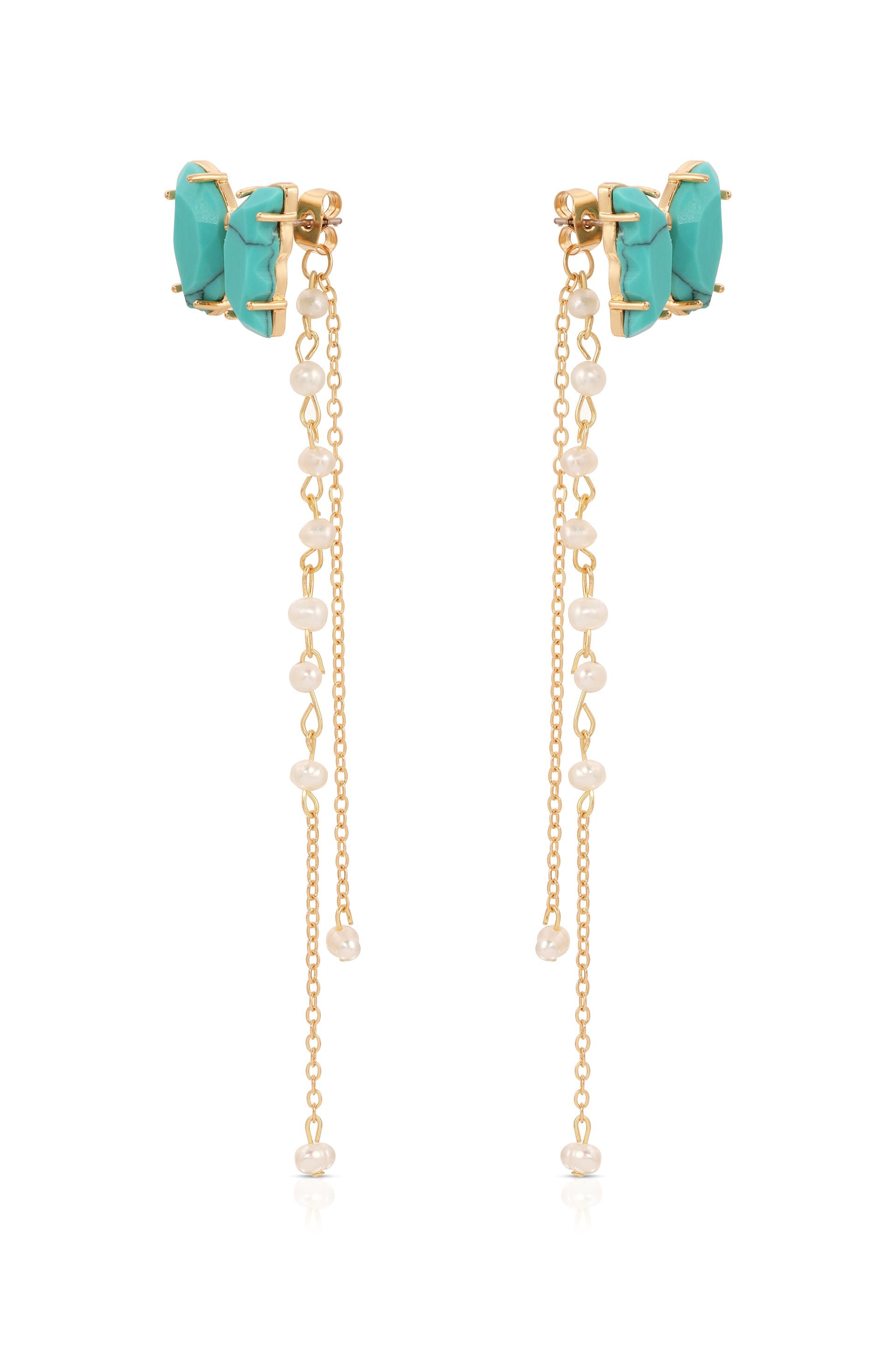 Turquoise Butterfly Dangle Earrings-3