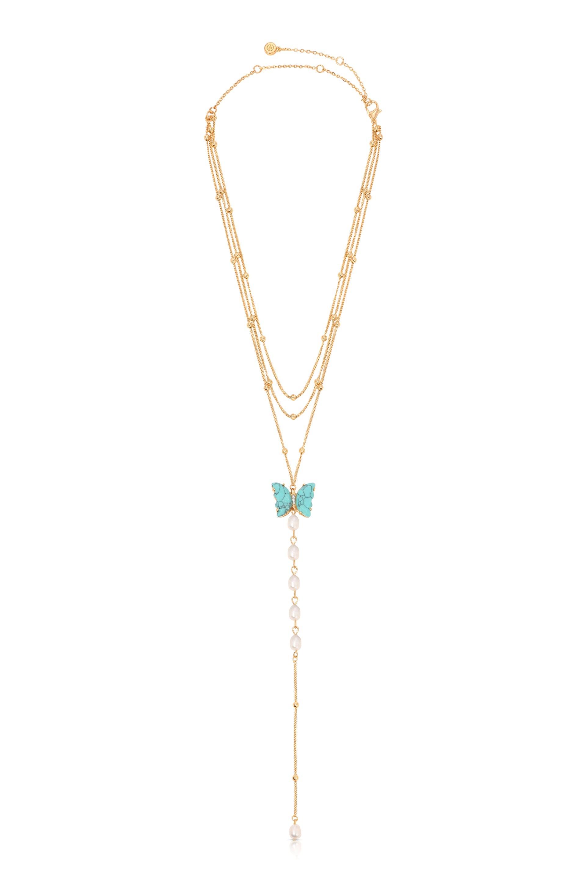 Turquoise Butterfly Lariat-3