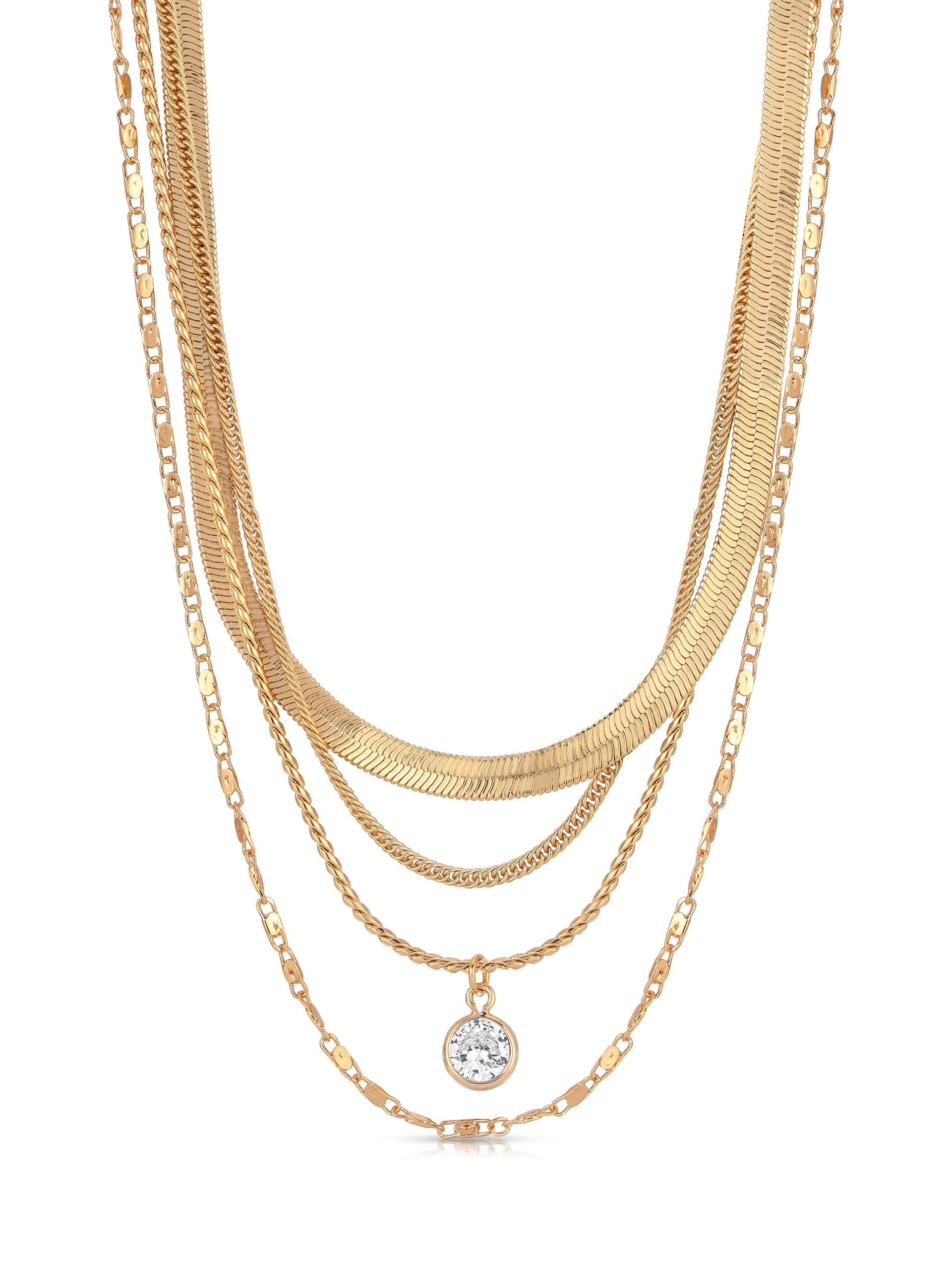 All the Chains Layered Necklace-1
