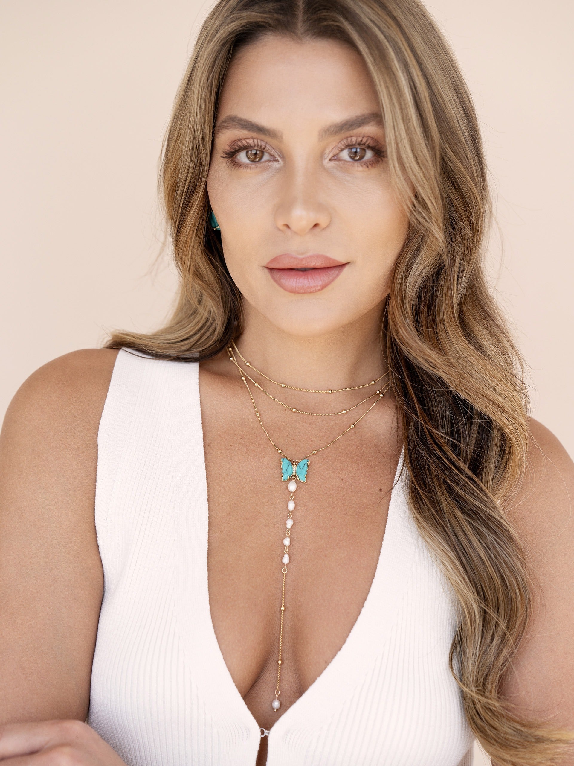 Turquoise Butterfly Lariat-6