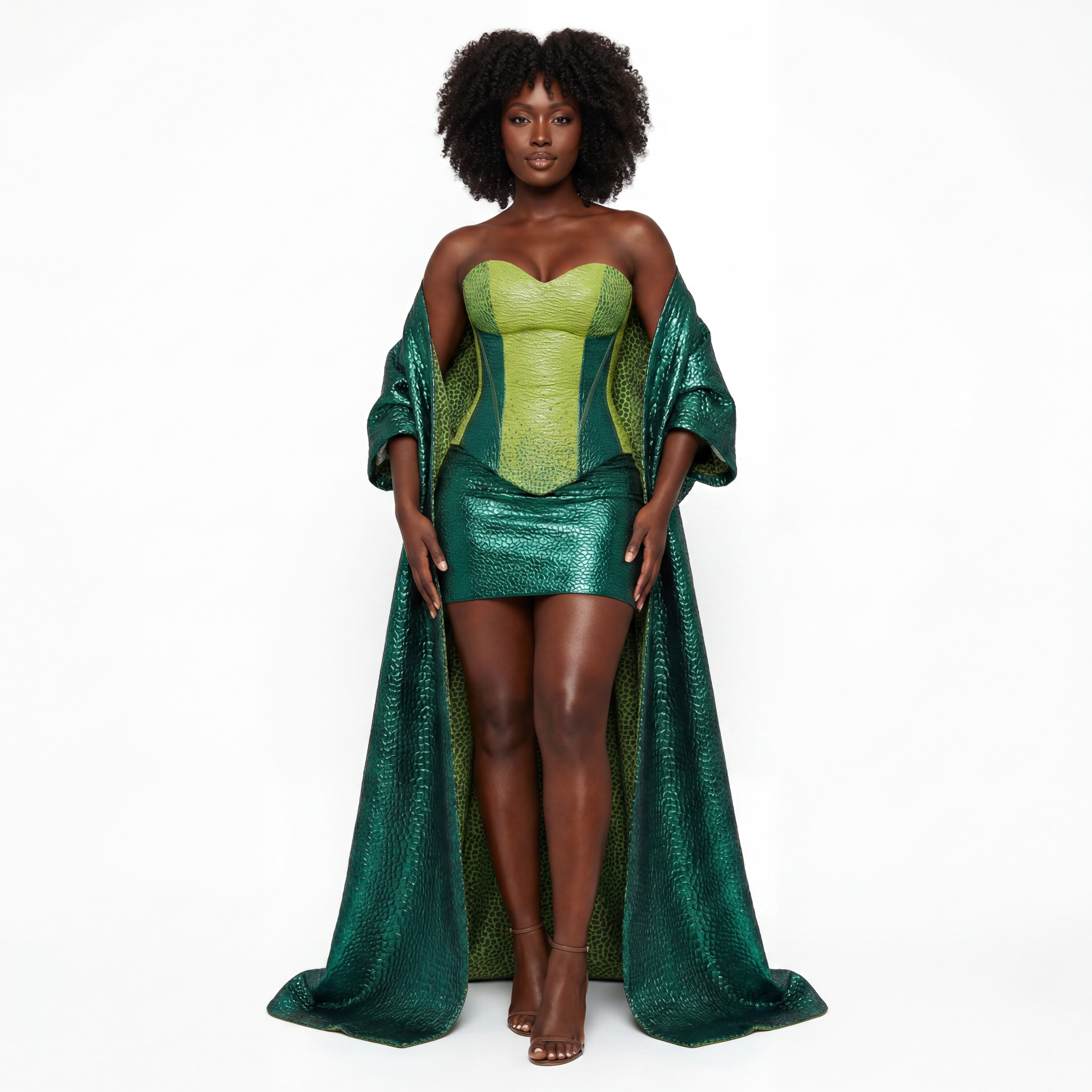 Emerald Zari Skirt Set