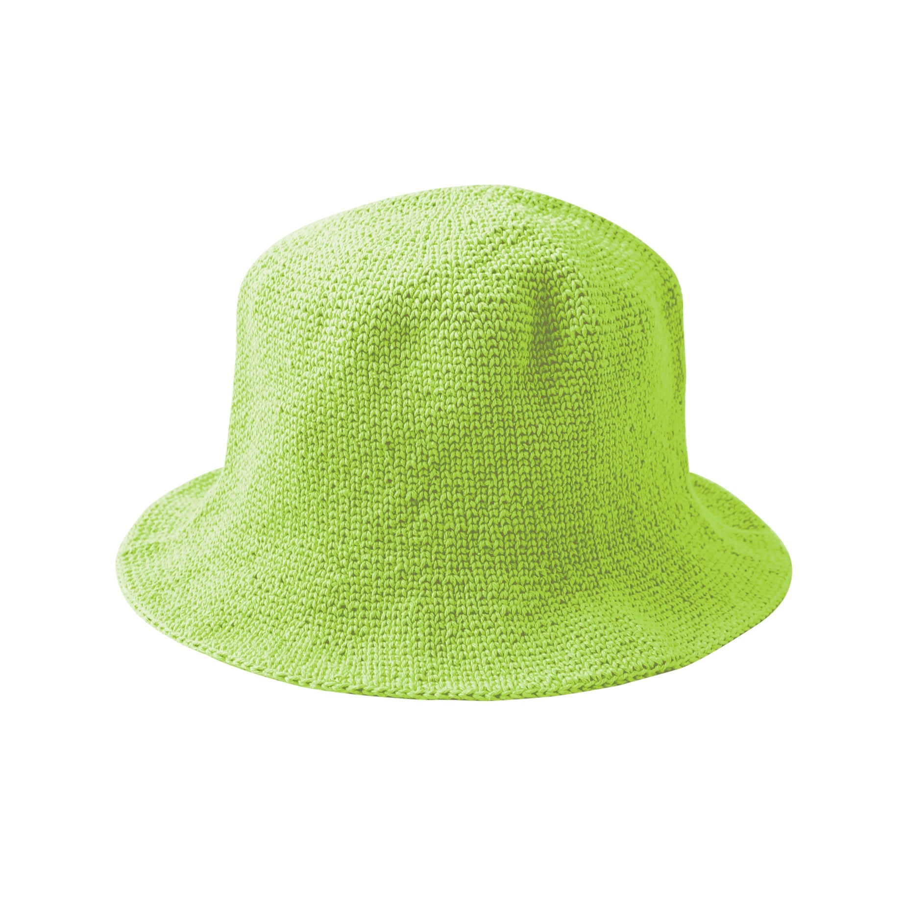Florette Crochet Bucket Hat In Lime Green-4