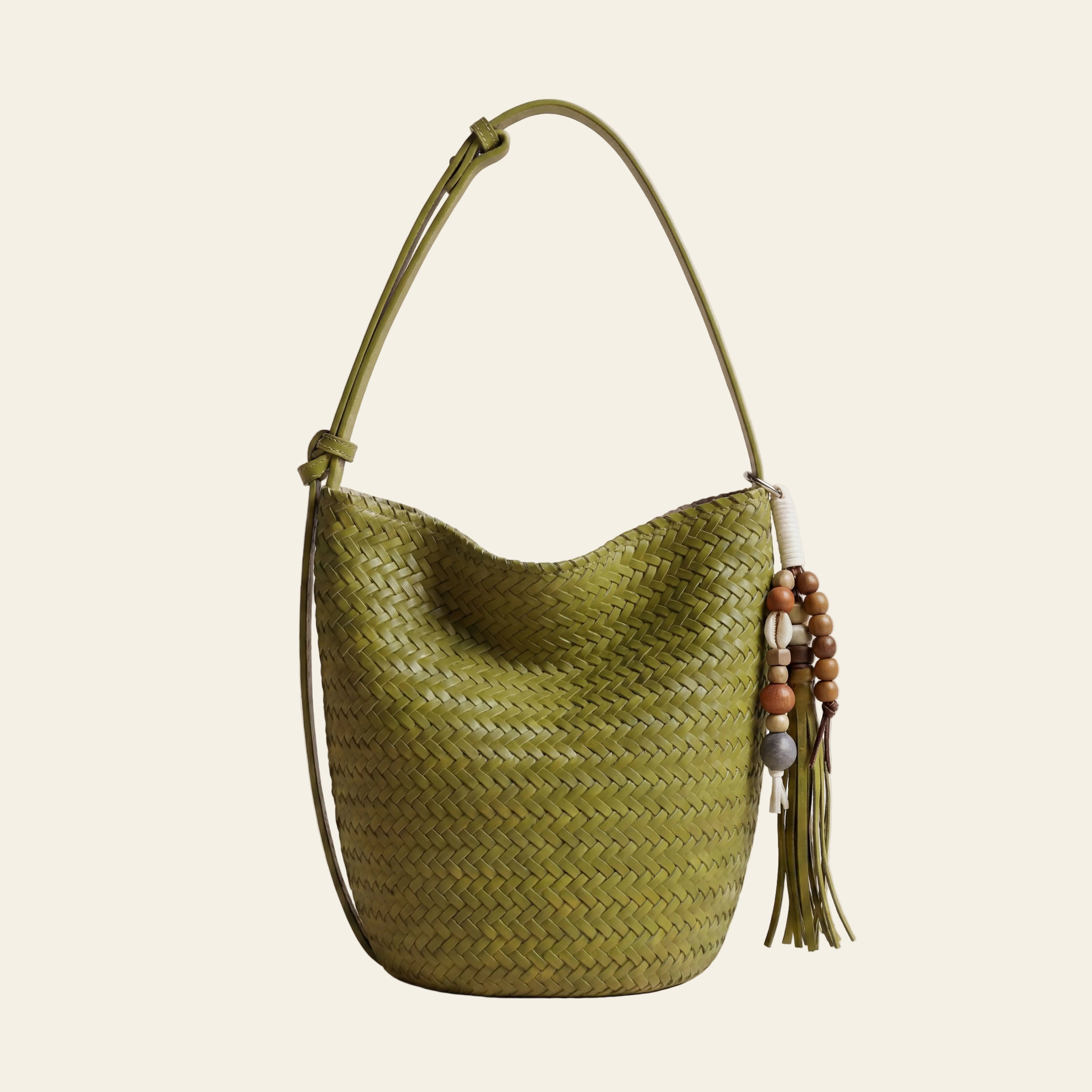 Kiondo Woven Bucket Bag in Sage