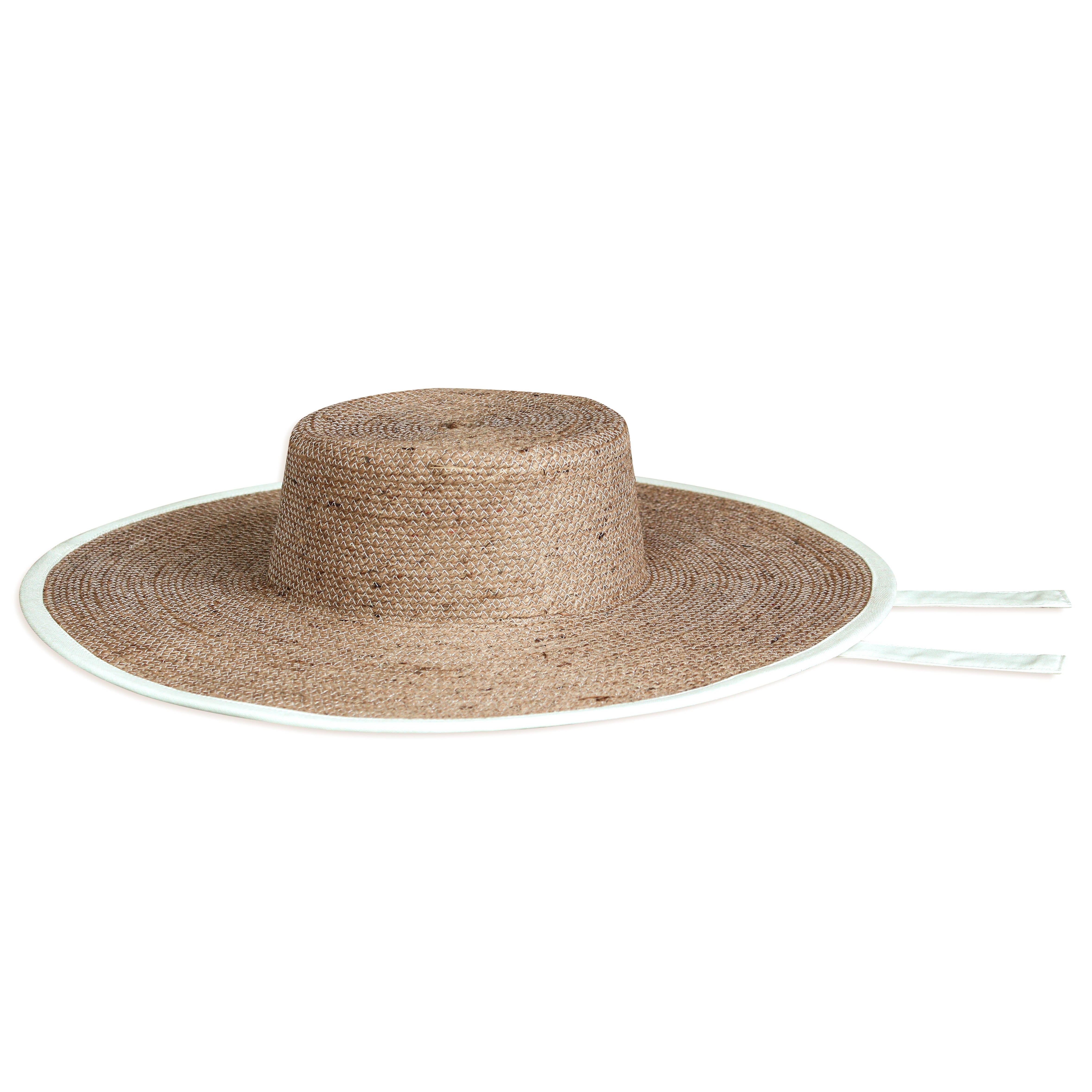 Lolo Wide-brim Jute Boater Hat In Beige-2