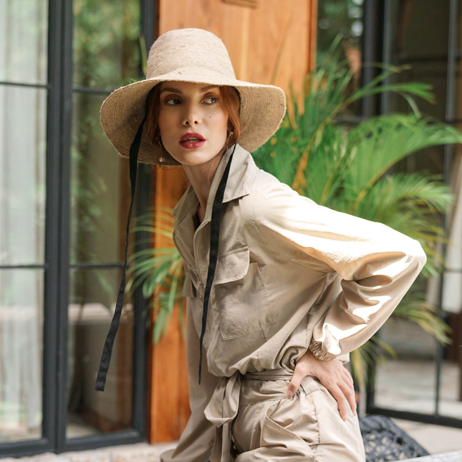Meg Jute Straw Hat In Beige-5