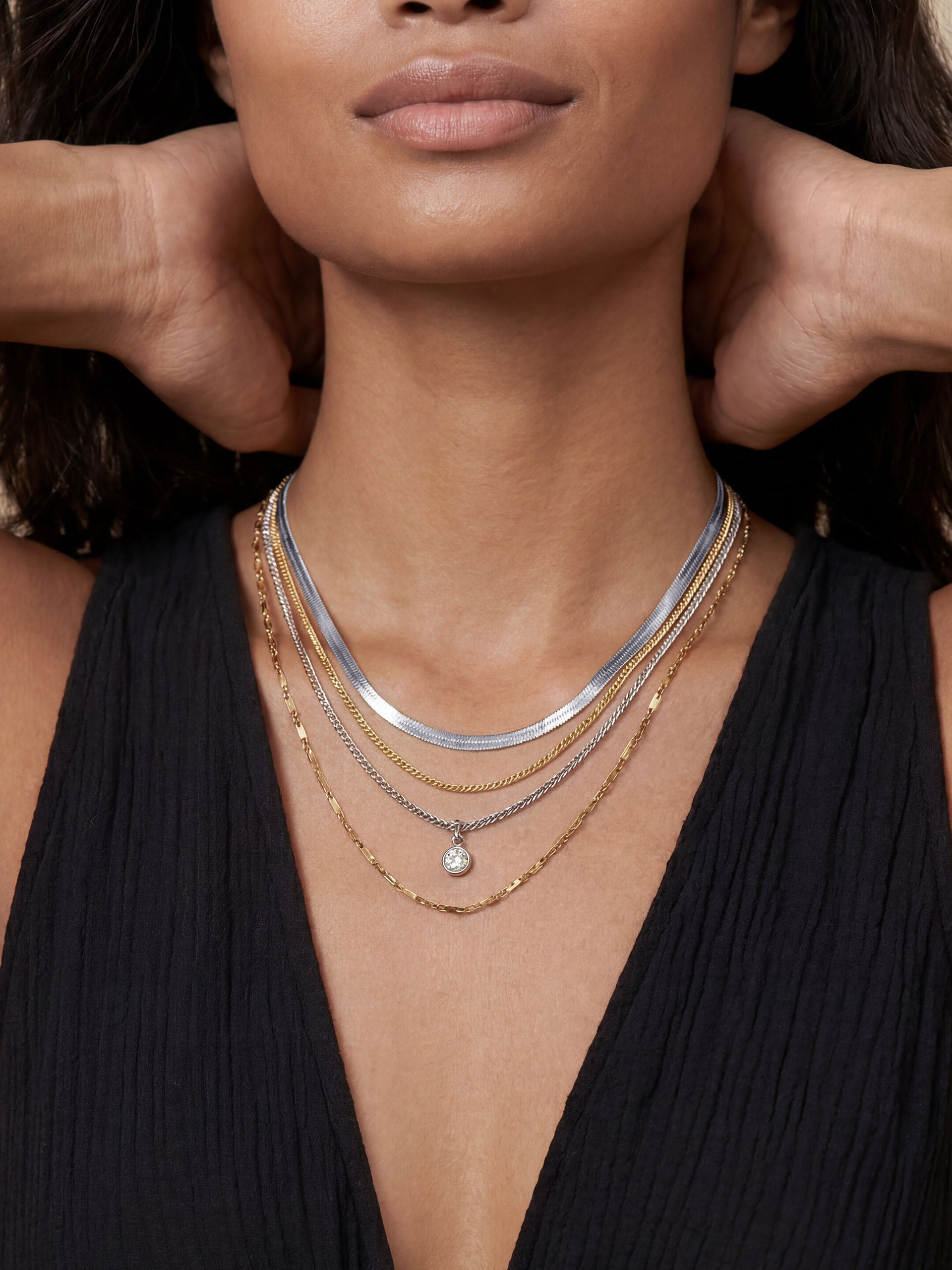 All the Chains Layered Necklace-12