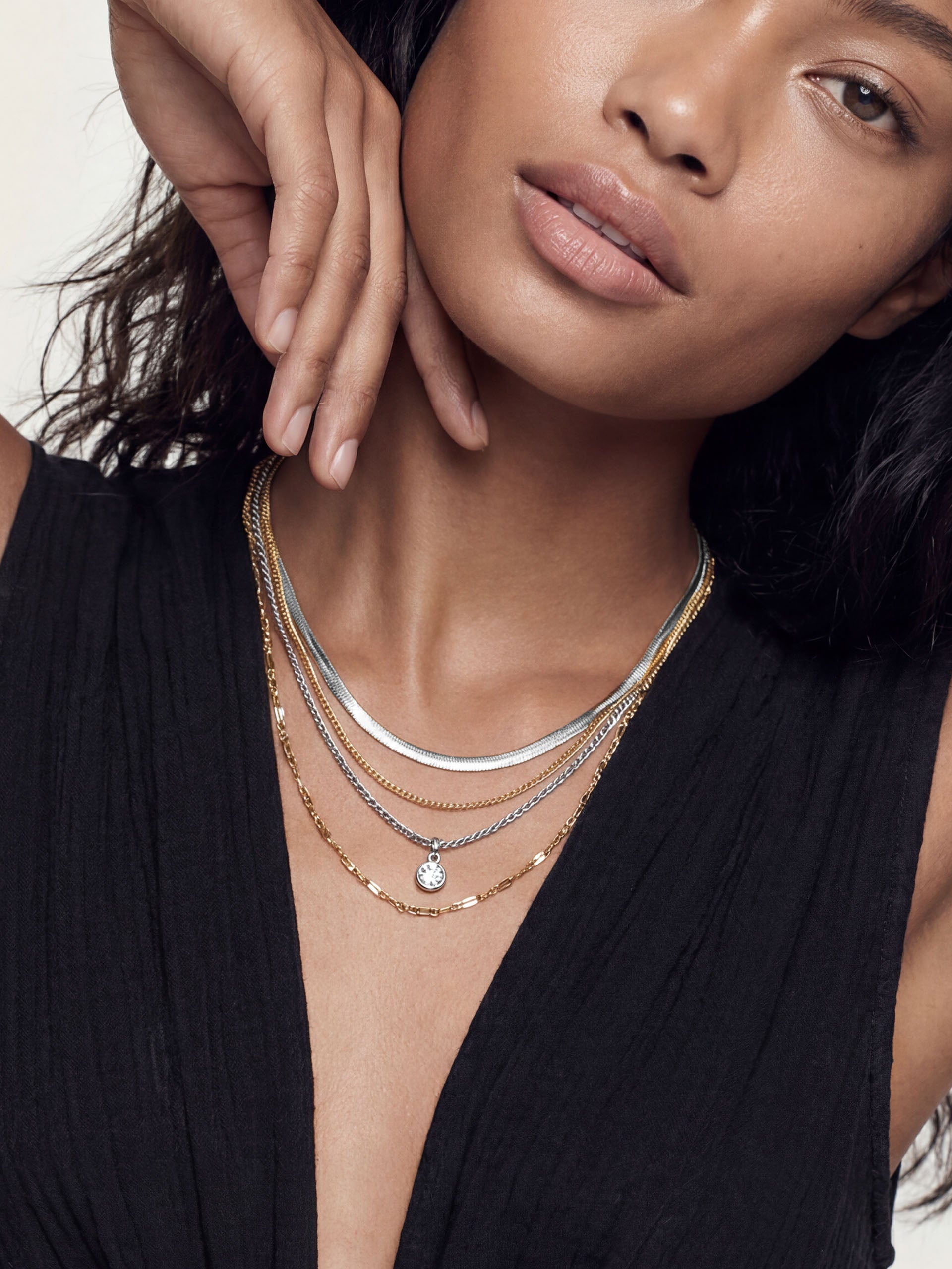 All the Chains Layered Necklace-14