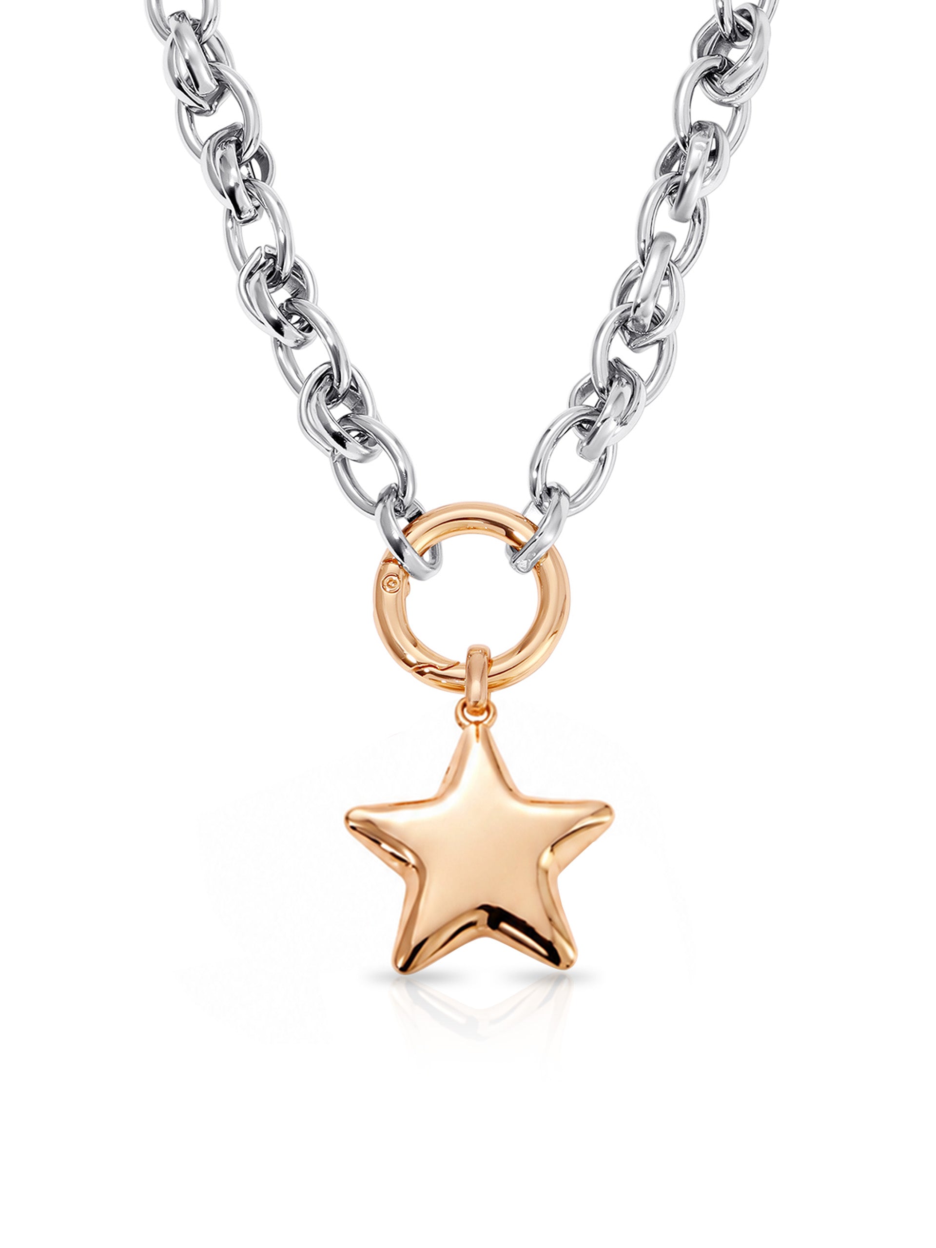 Locked in Mixed Metal Heart Necklace-10
