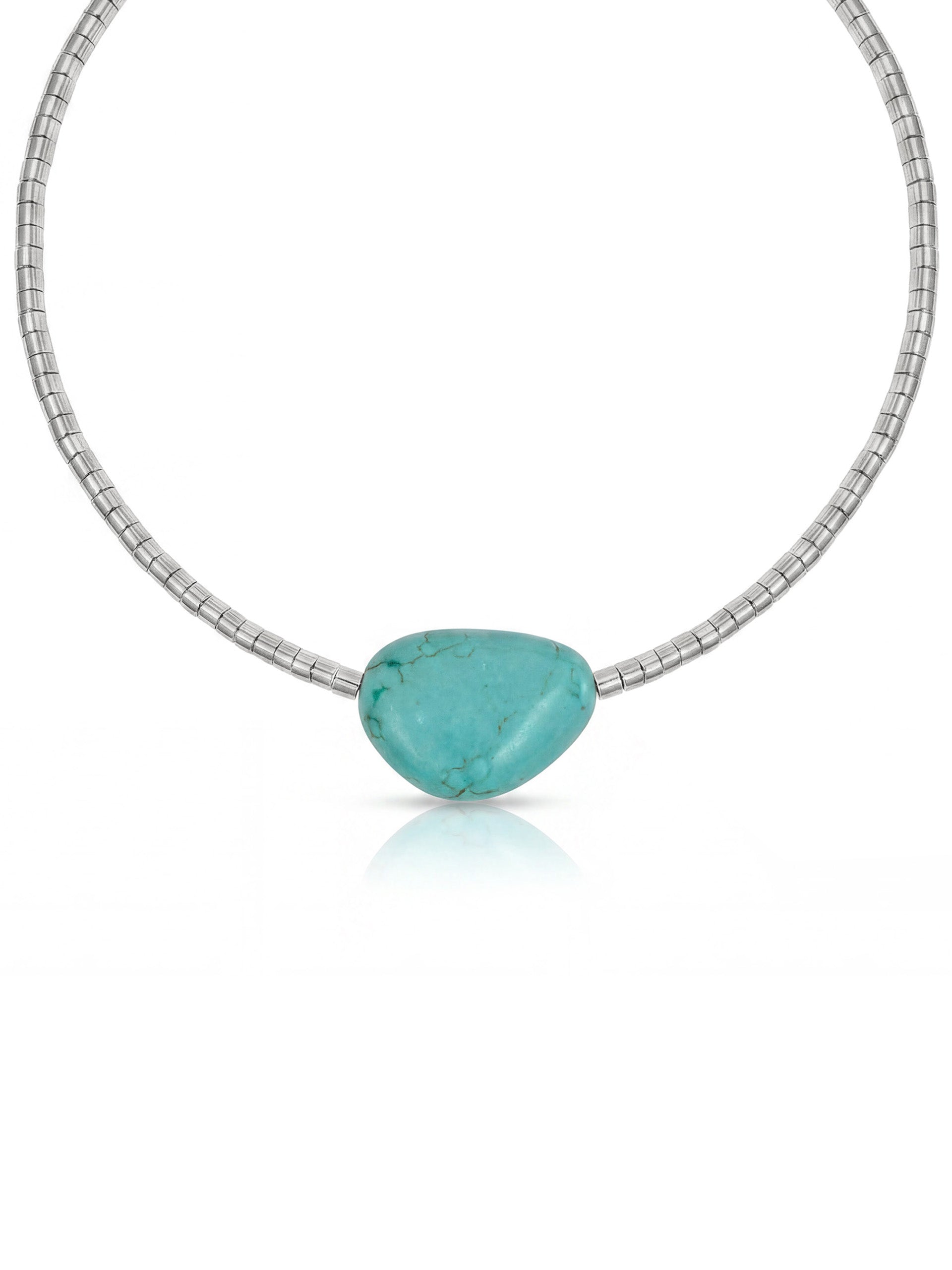Beaded Turquoise Nugget Necklace-7