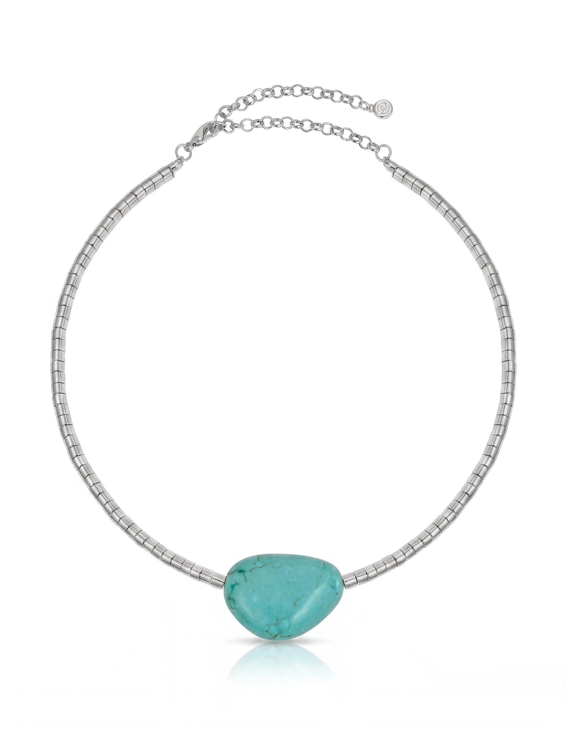 Beaded Turquoise Nugget Necklace-5