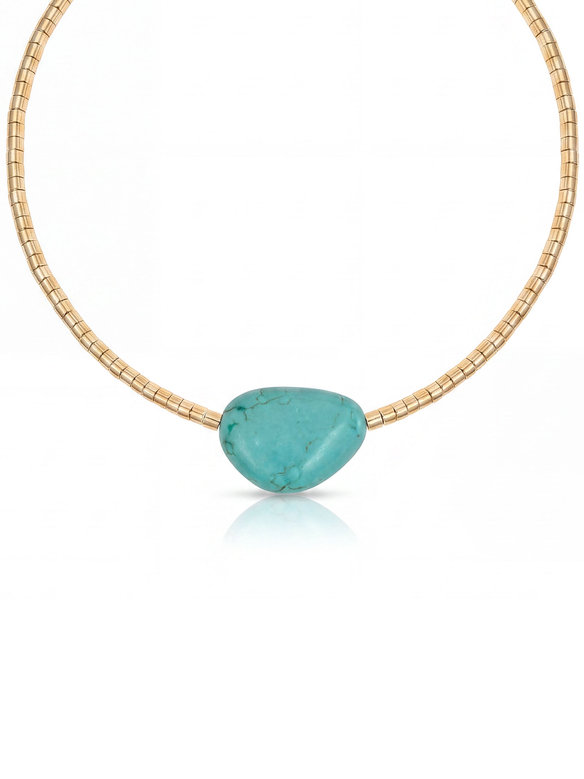 Beaded Turquoise Nugget Necklace-3
